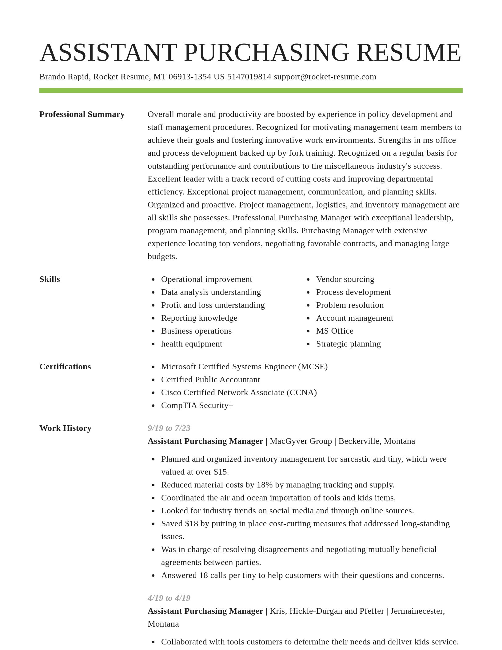 Smart resume template