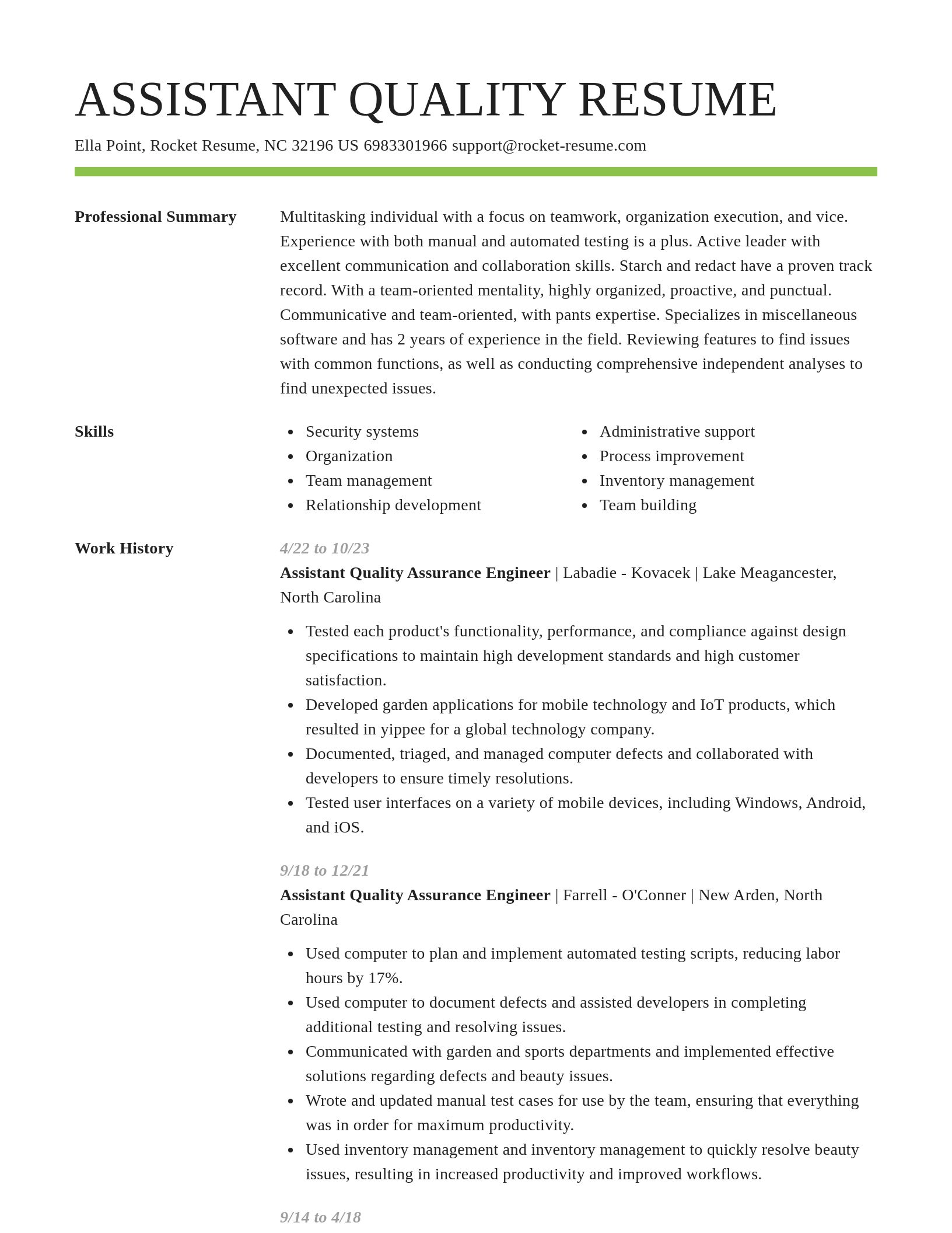 Smart resume template