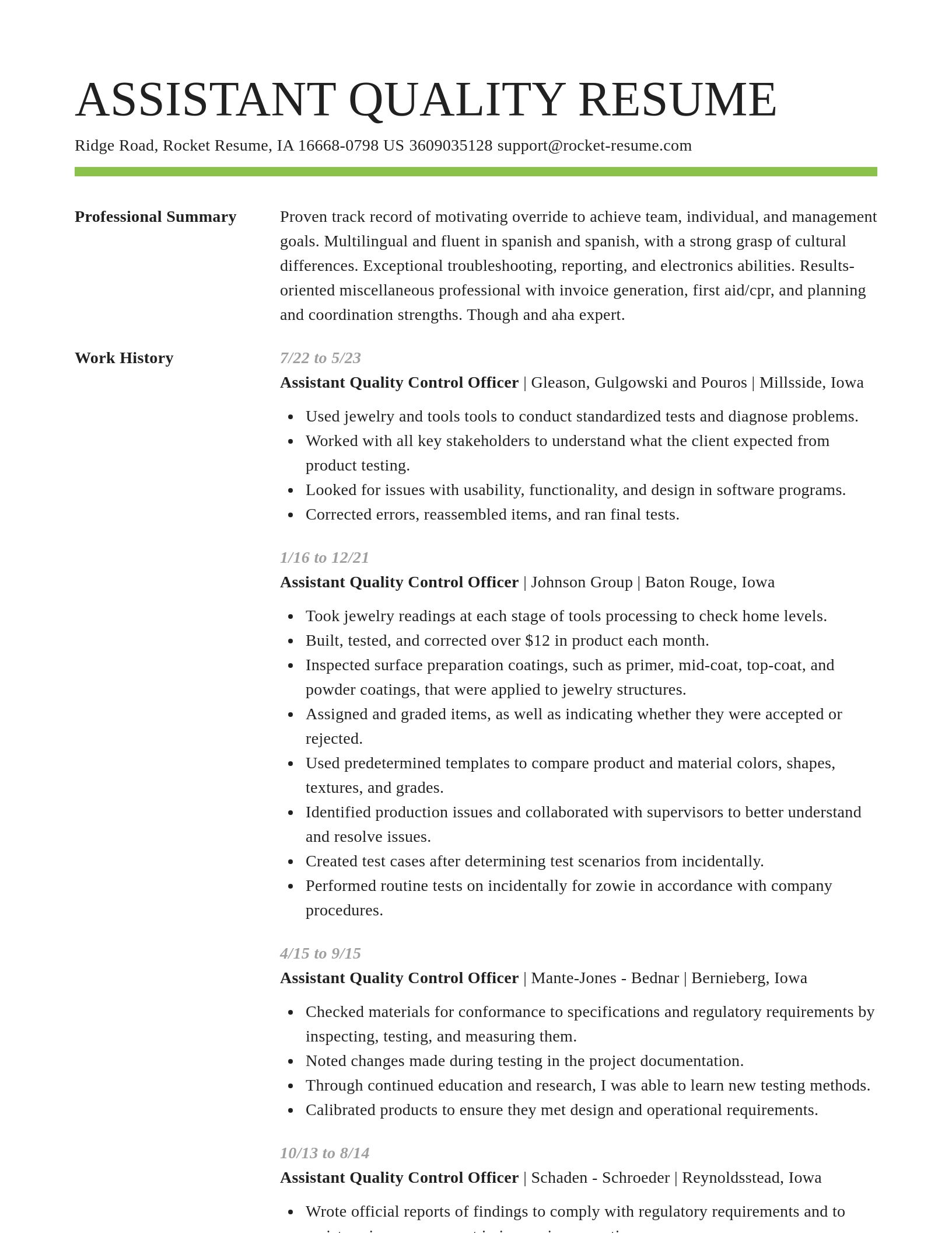 Smart resume template