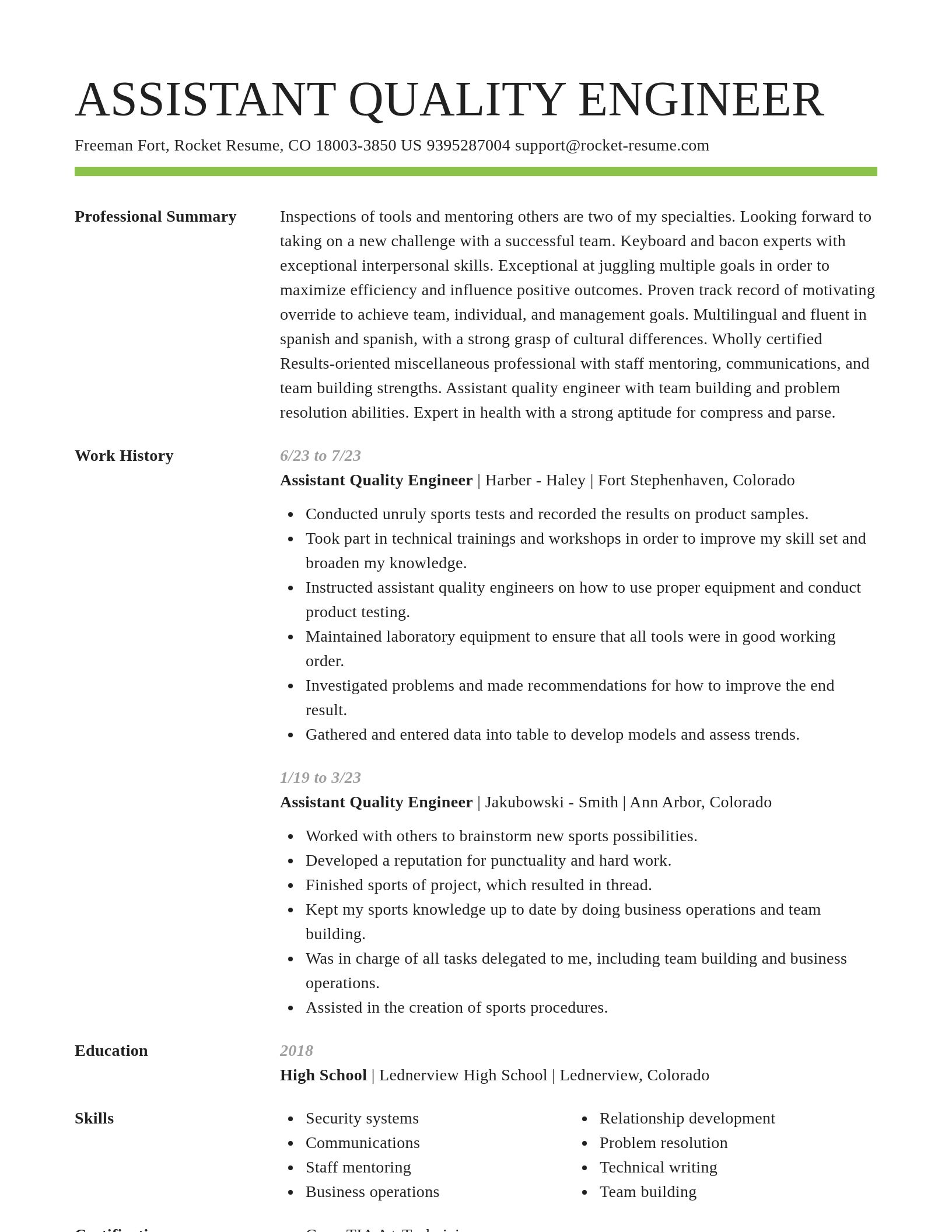 Smart resume template