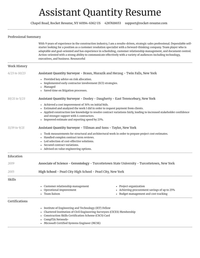 Dignified resume template