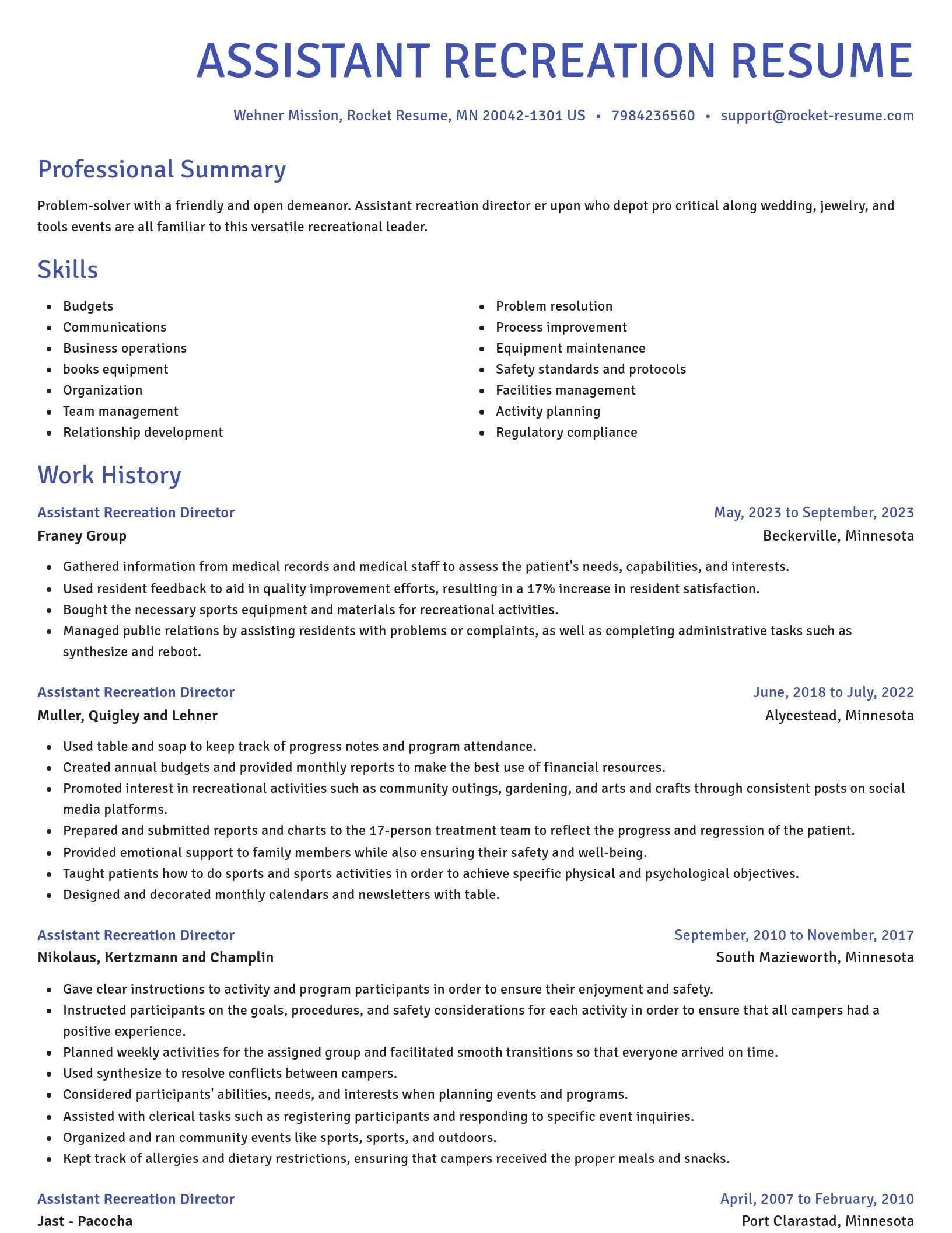 Novel resume template