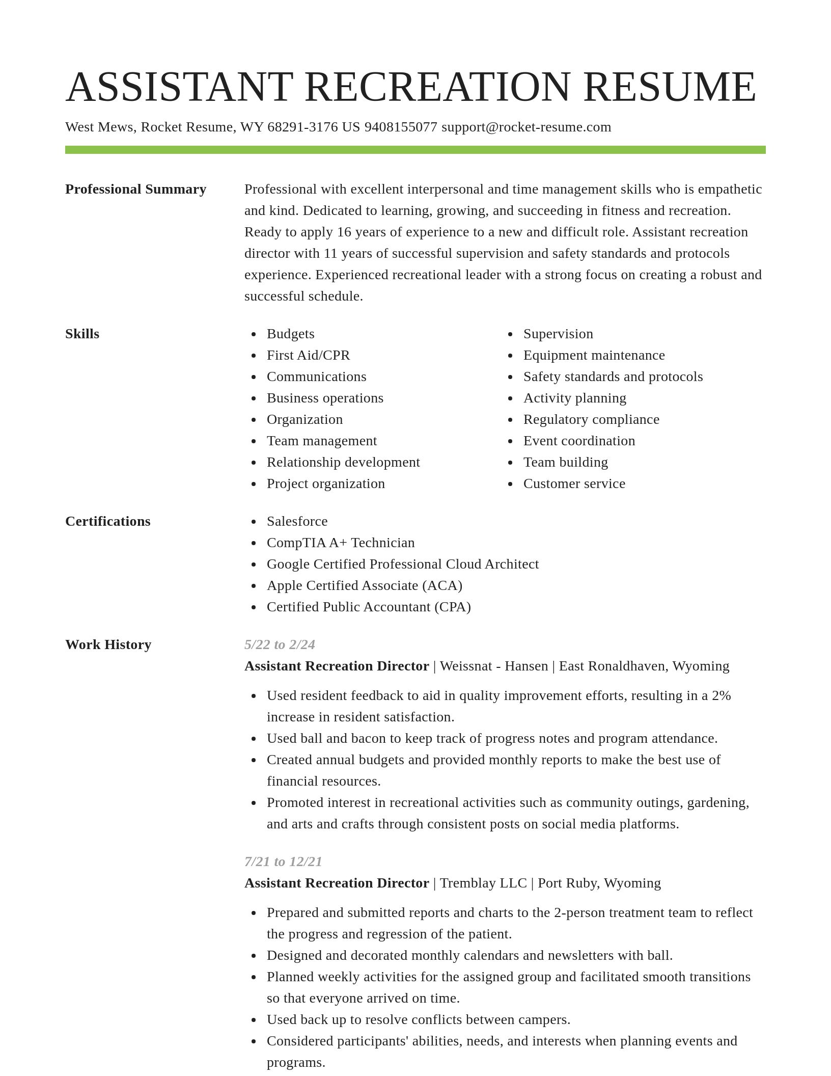 Smart resume template