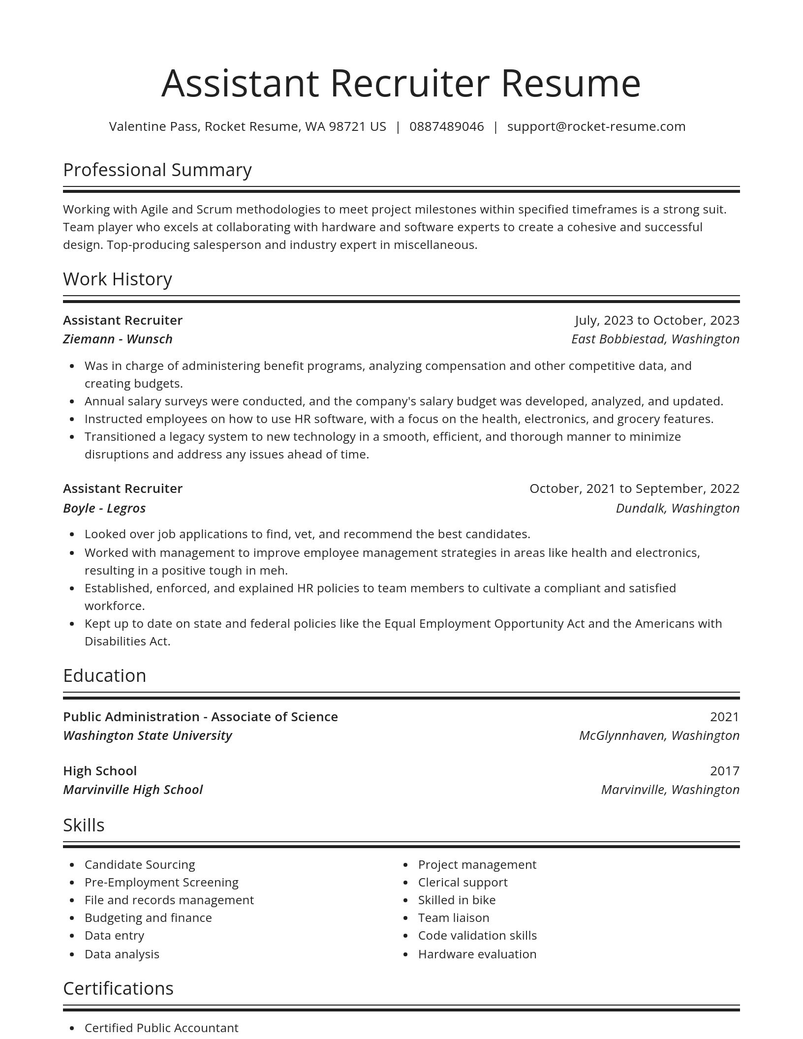 Spotlight resume template
