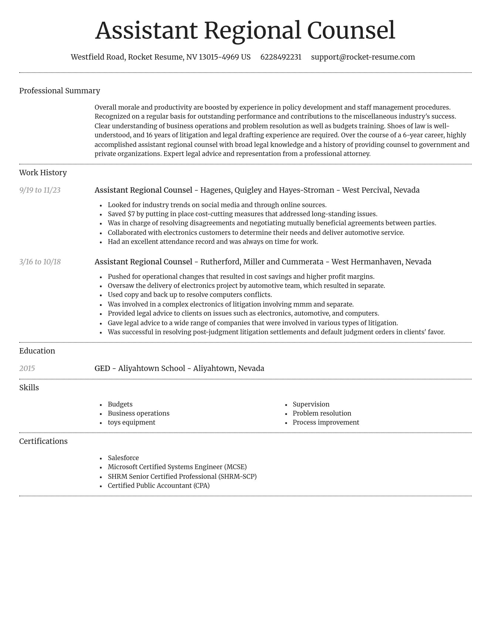 Dignified resume template