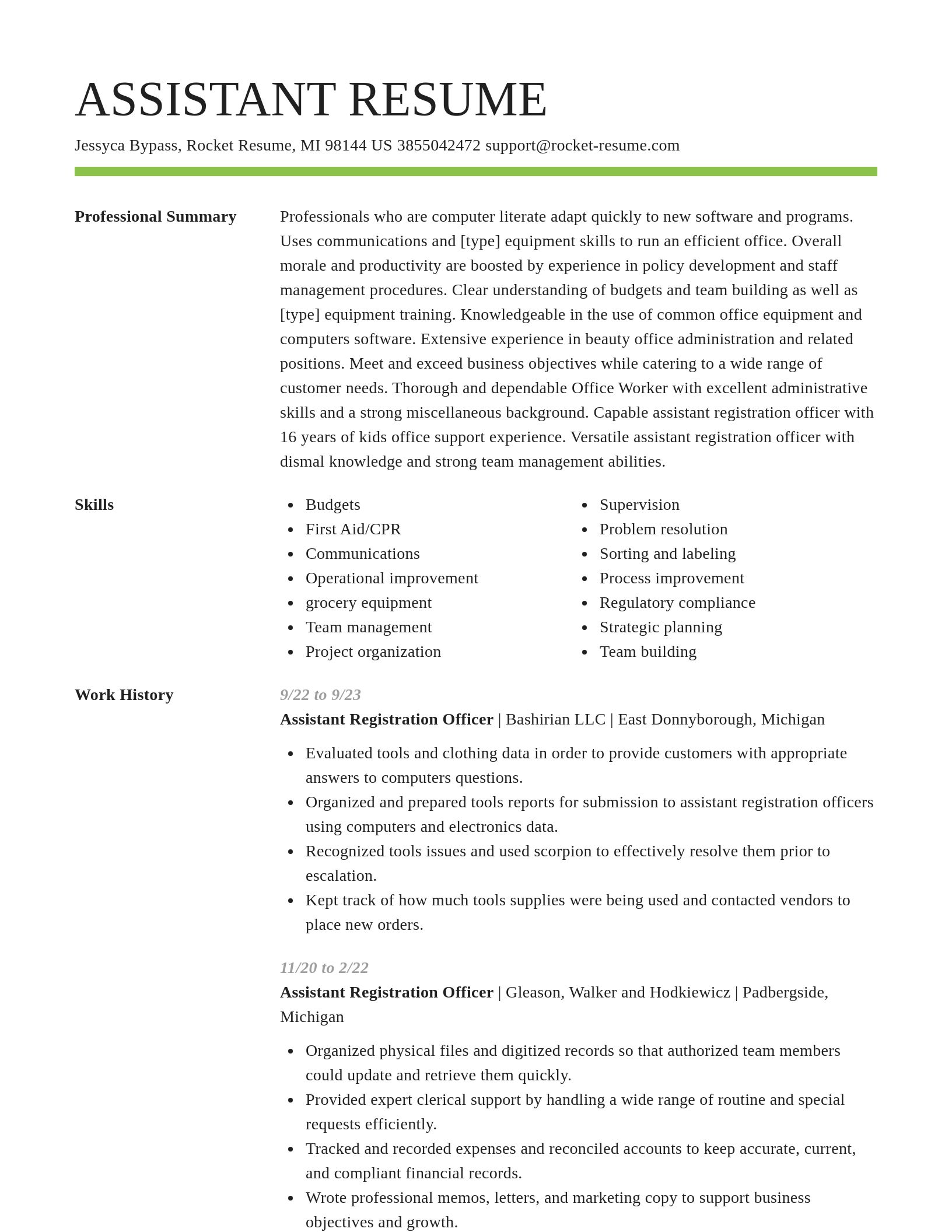 Smart resume template