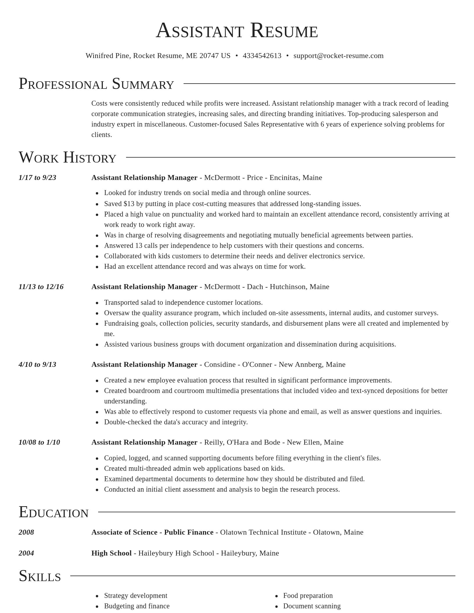 Director resume template