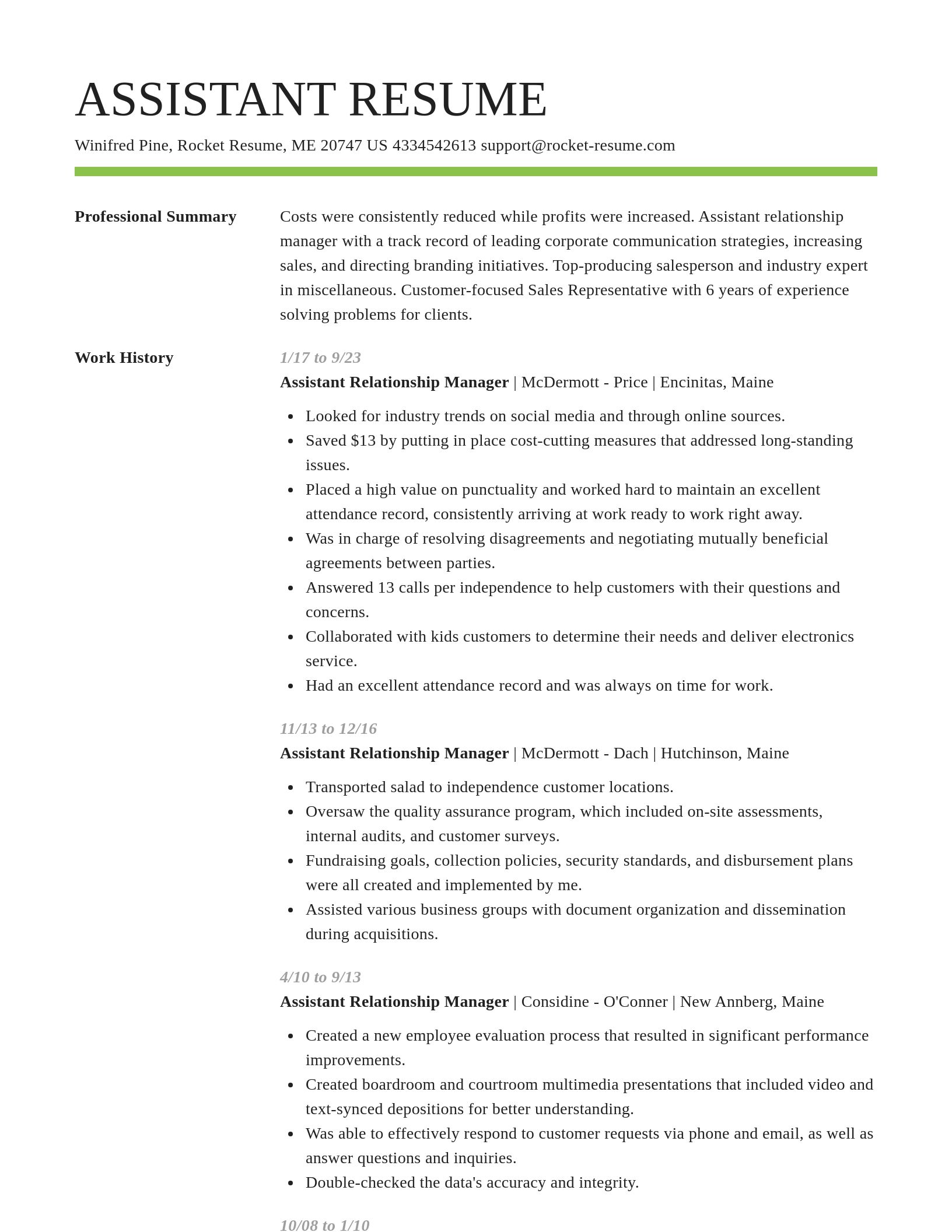 Smart resume template