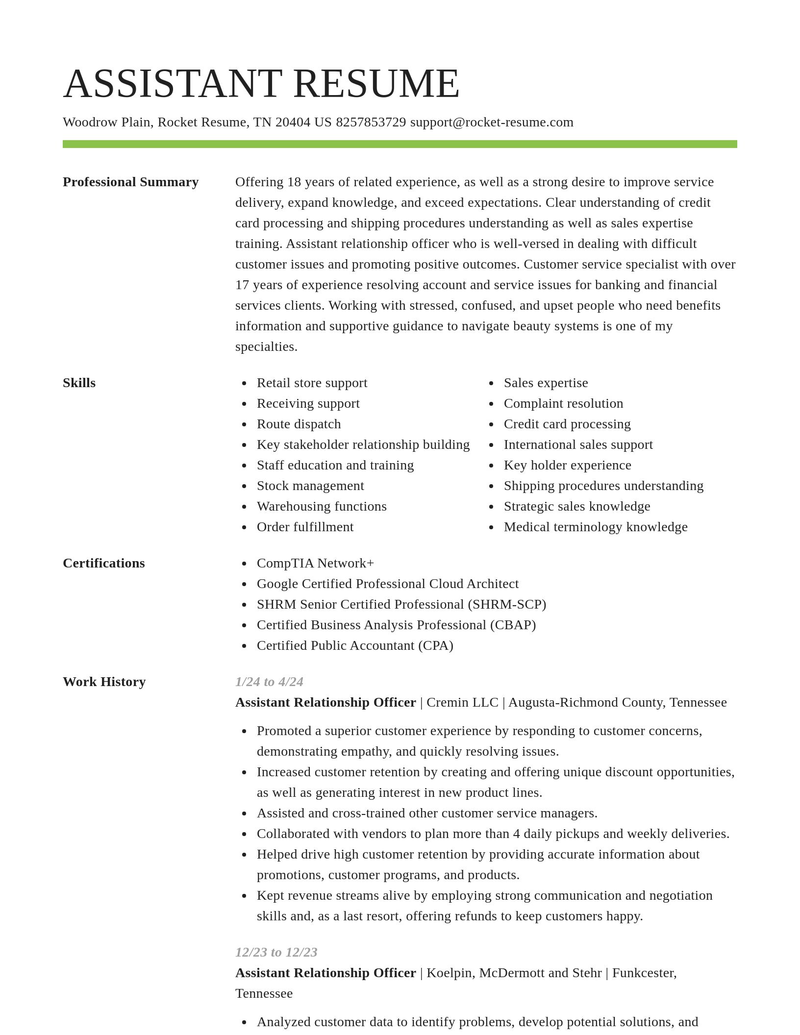 Smart resume template