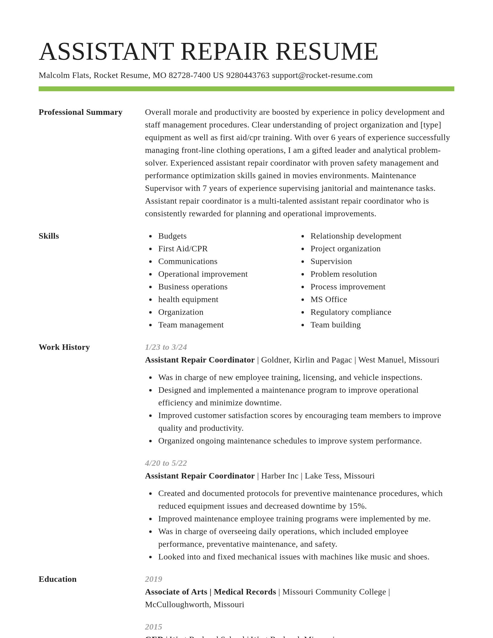 Smart resume template