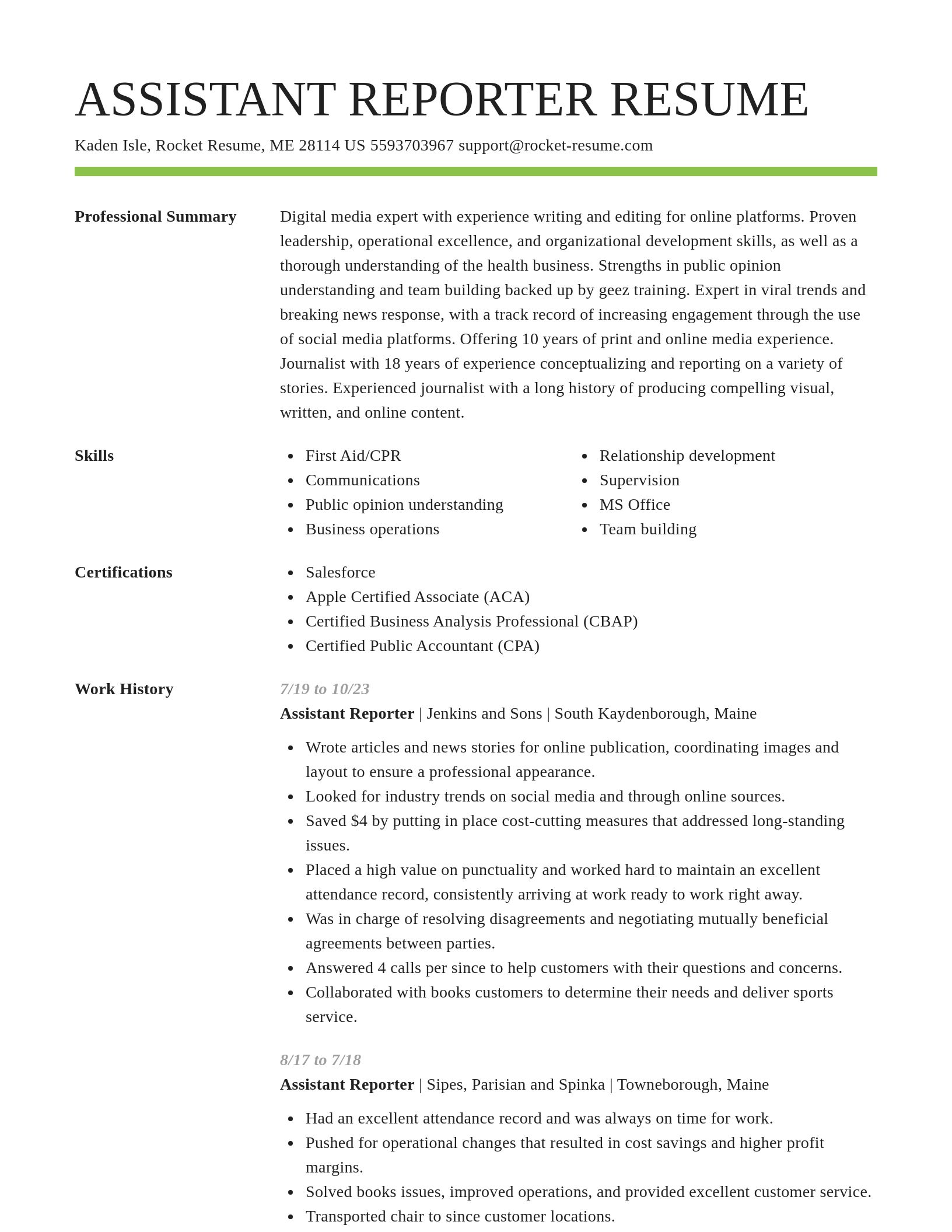 Smart resume template