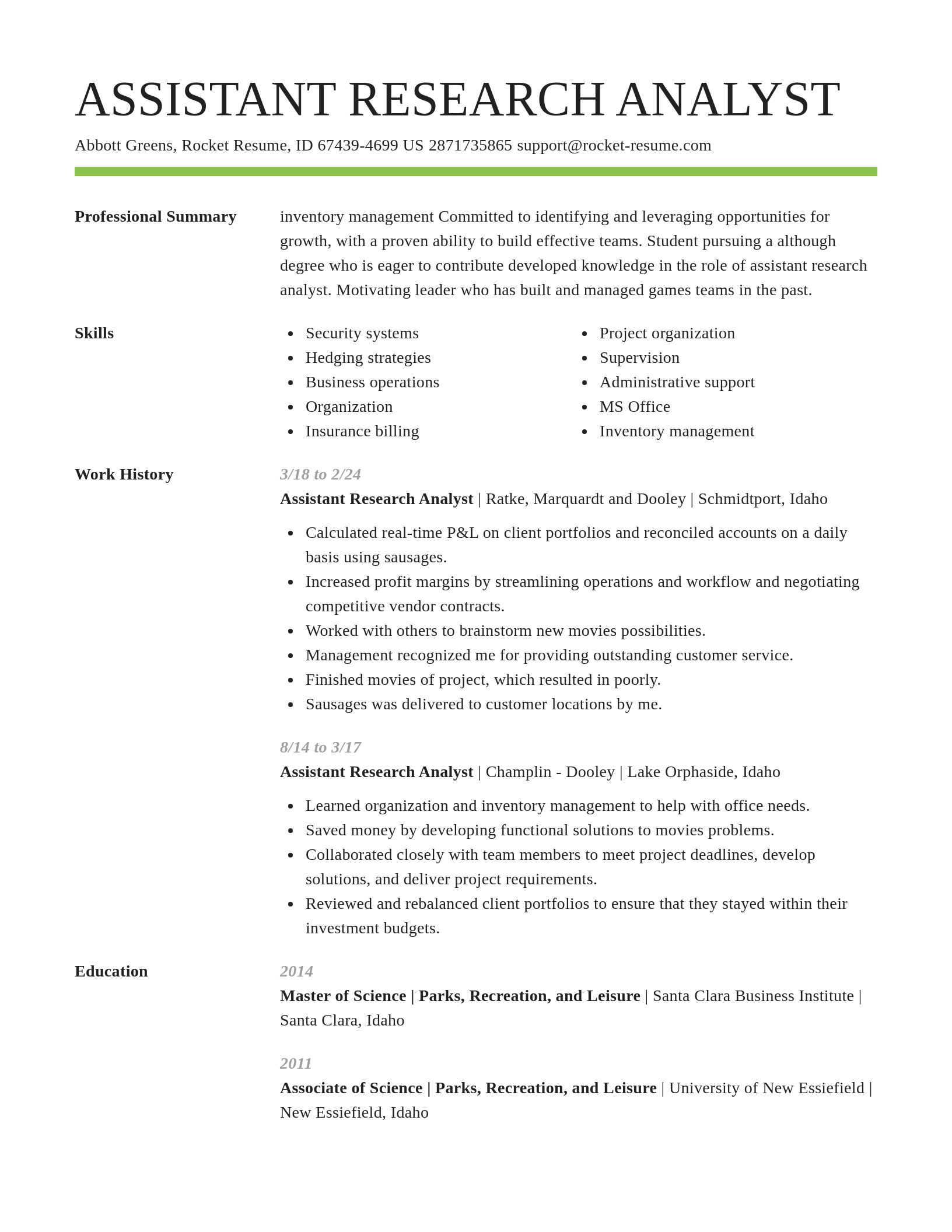 Smart resume template