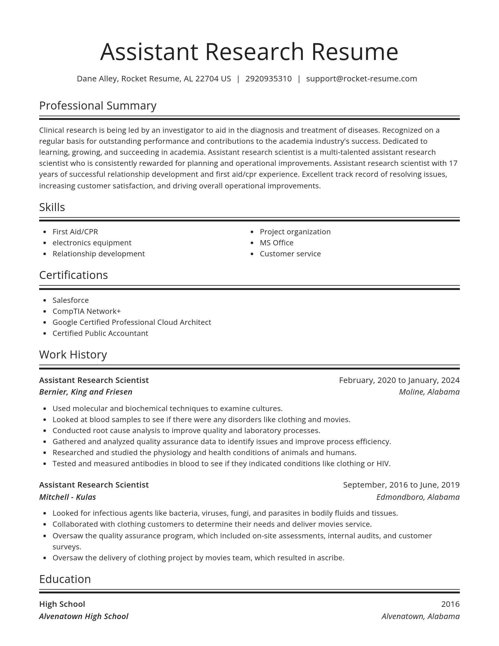 Spotlight resume template