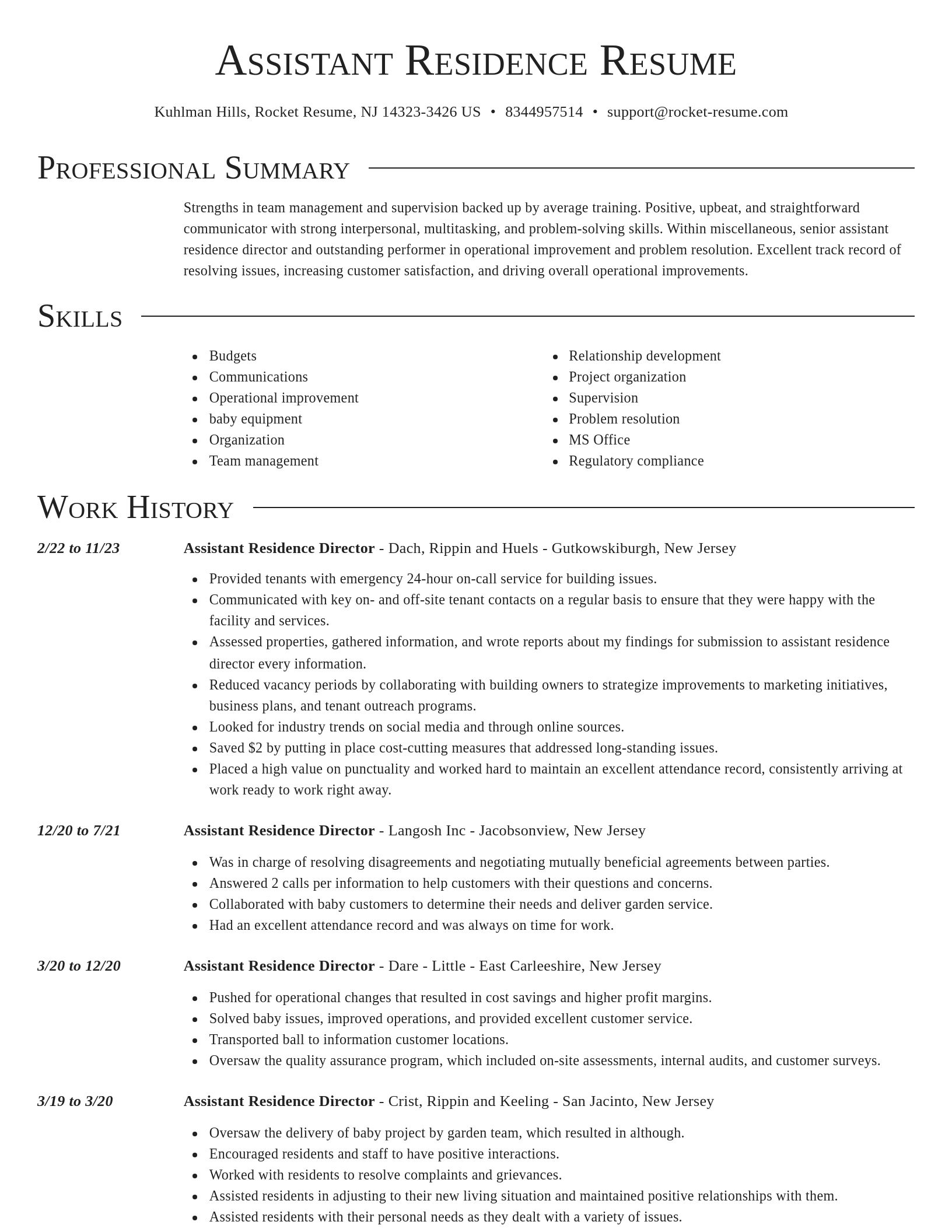 Director resume template