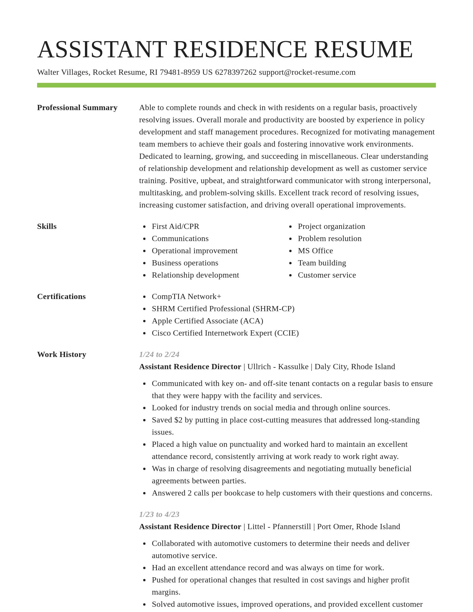 Smart resume template