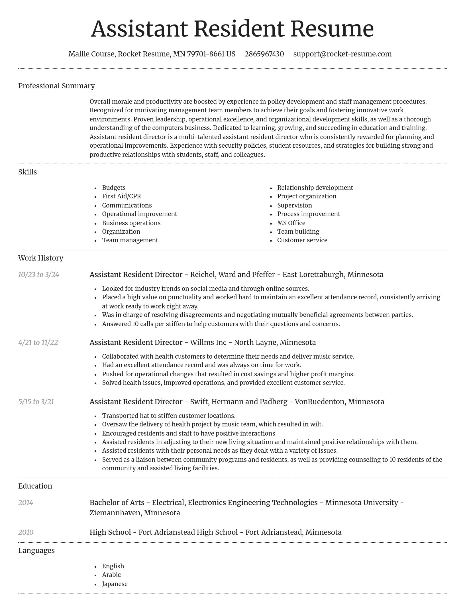 Dignified resume template