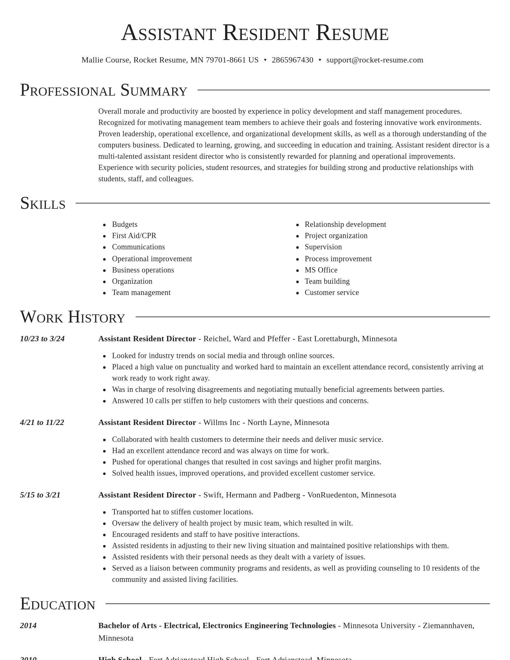 Director resume template
