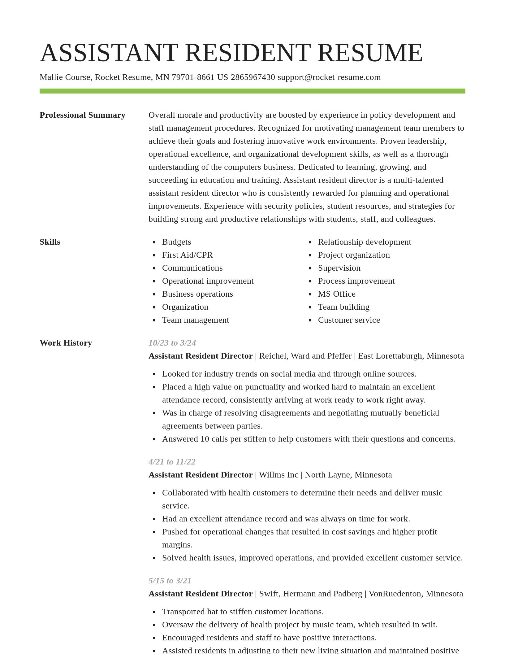 Smart resume template