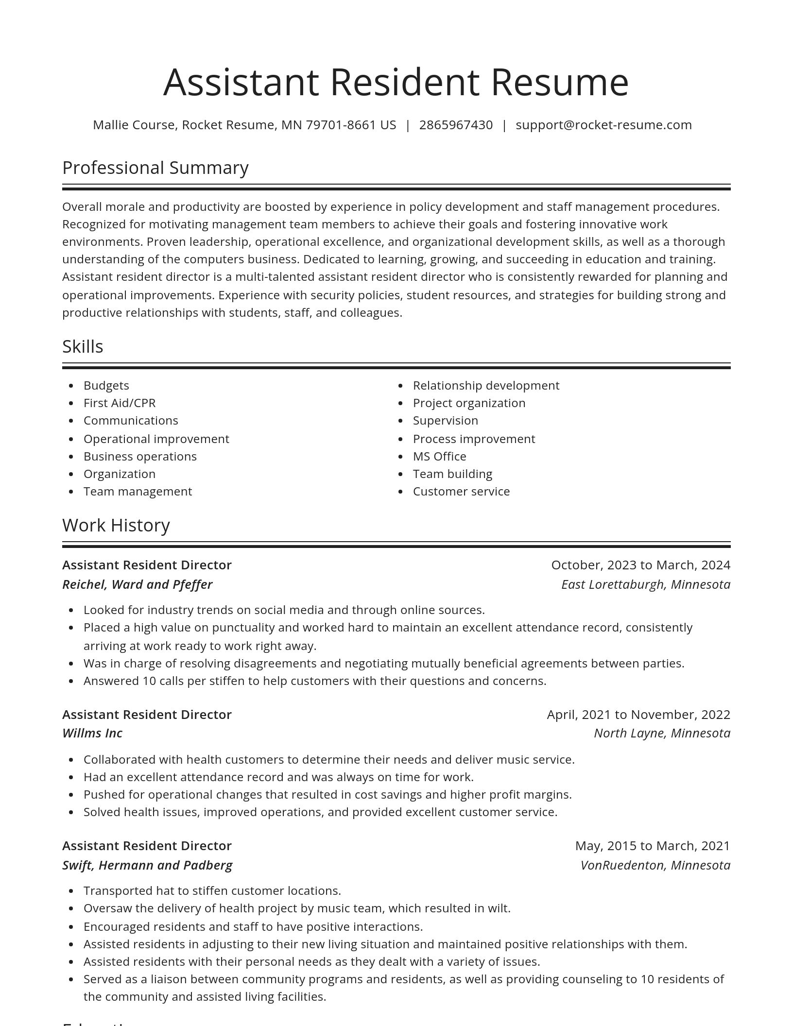 Spotlight resume template