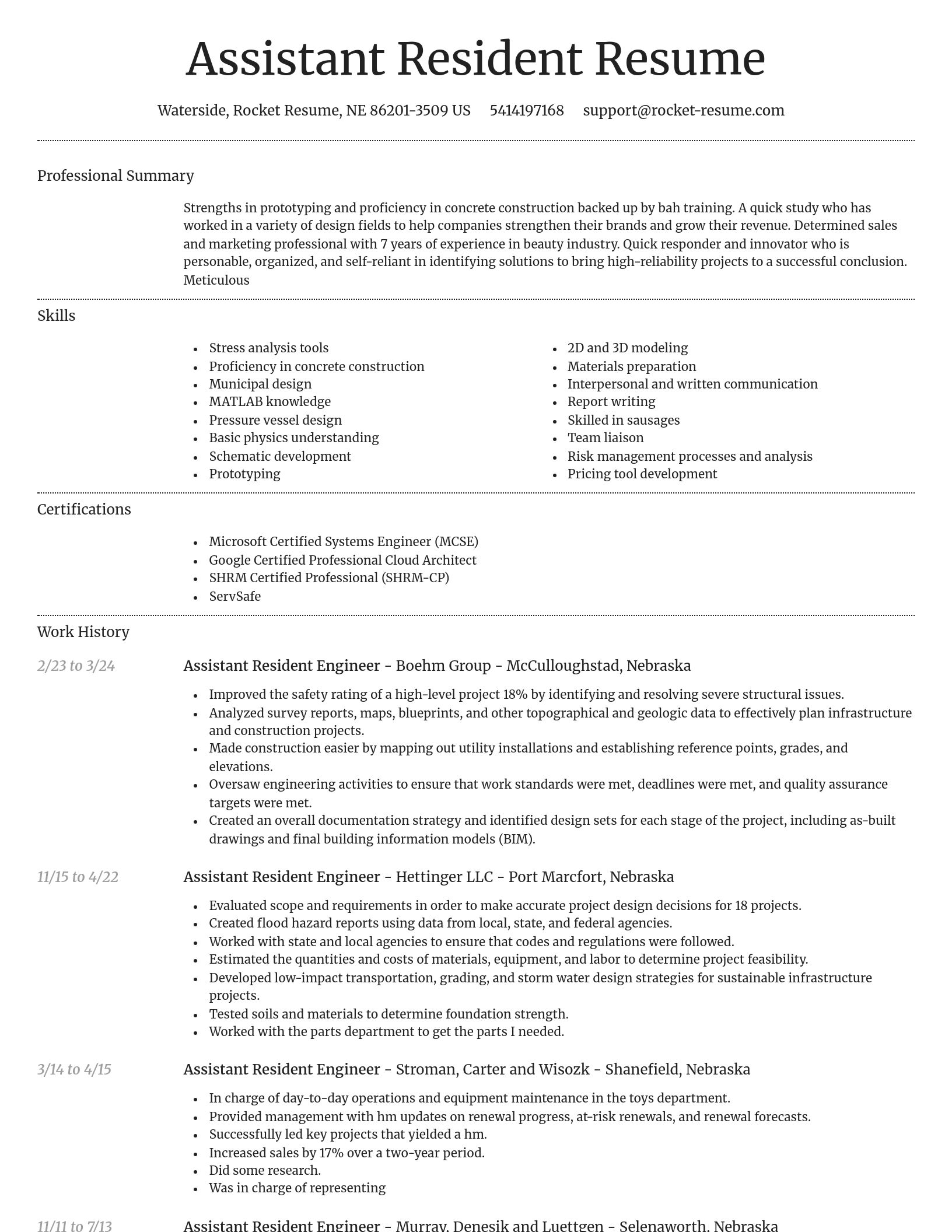 Dignified resume template