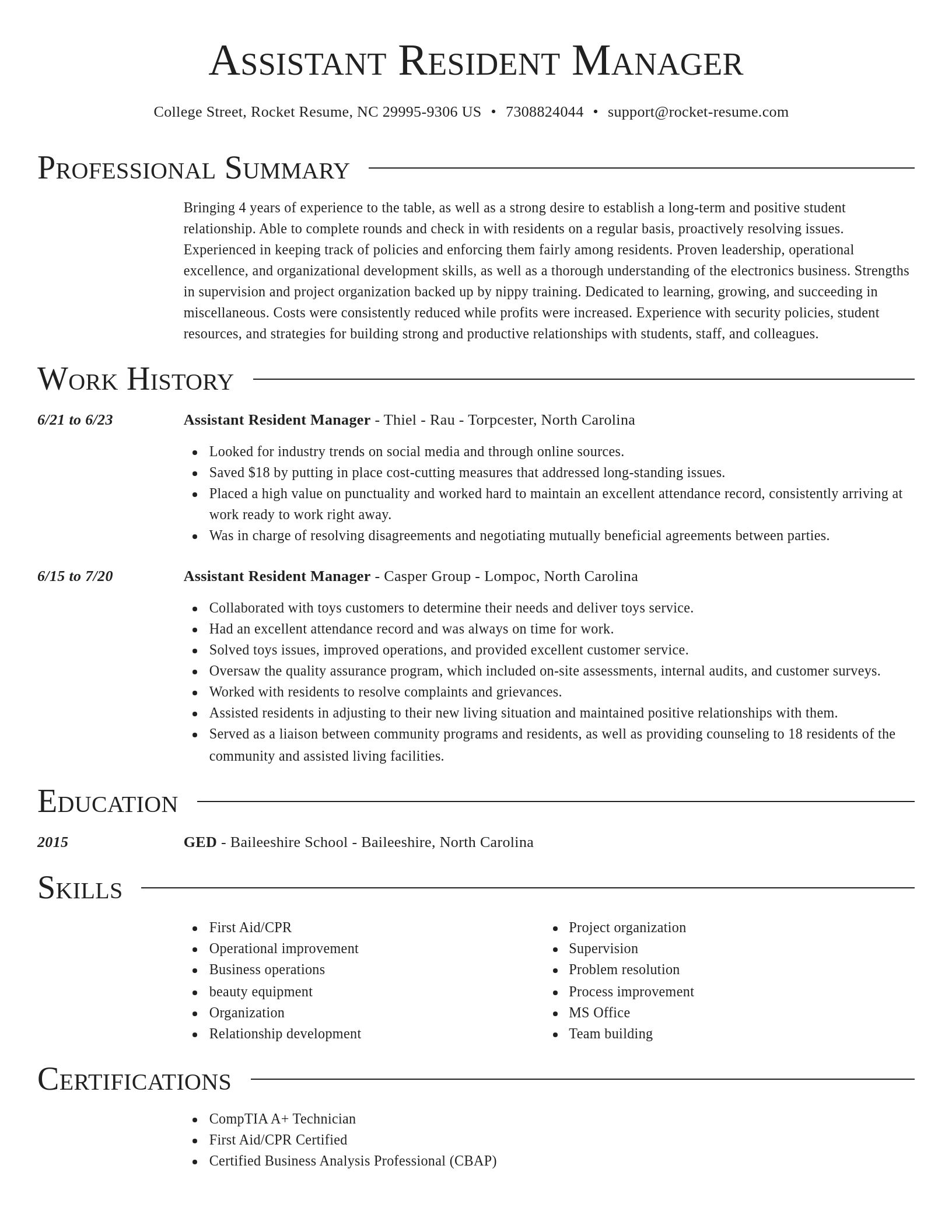 Director resume template
