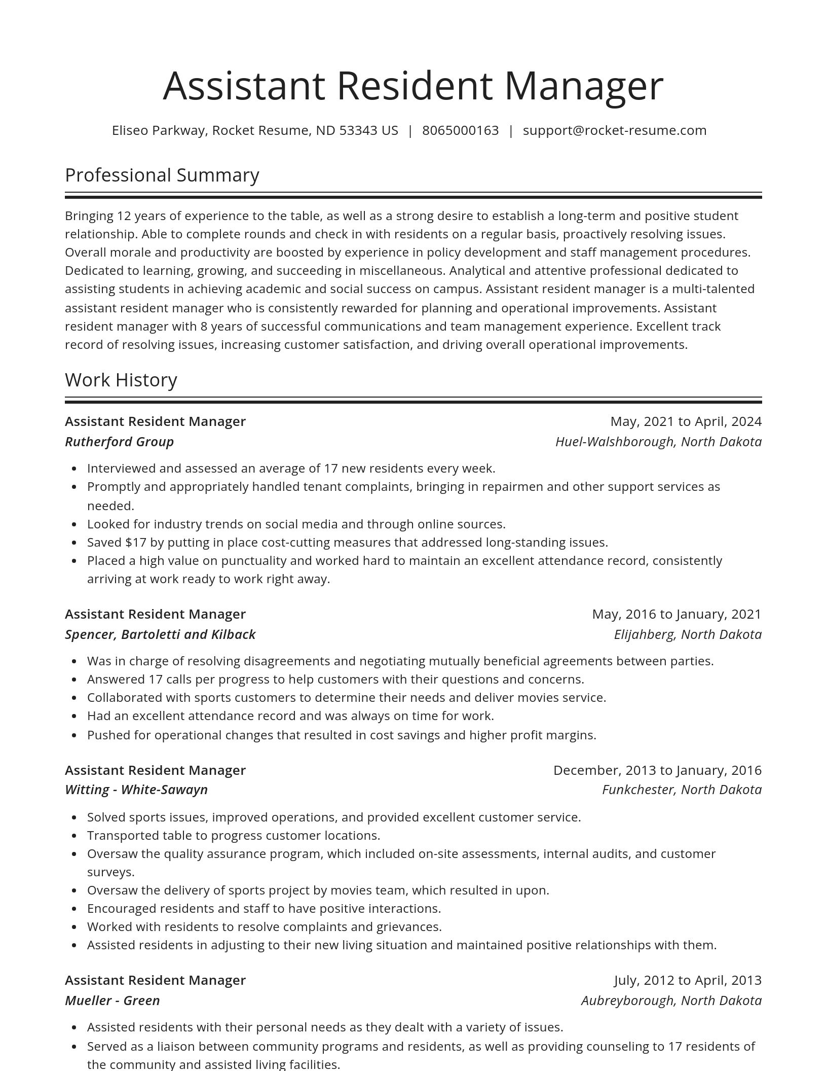 Spotlight resume template