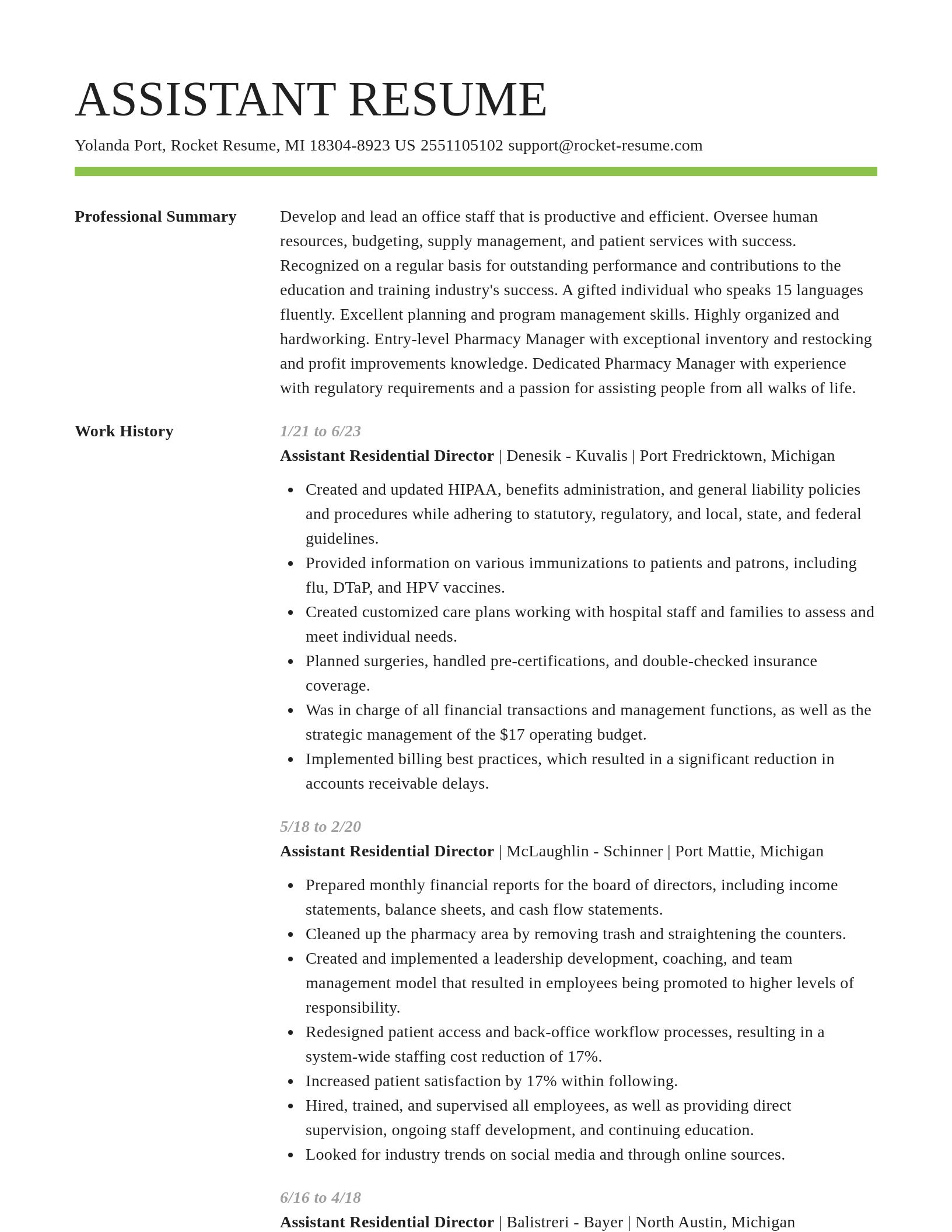 Smart resume template