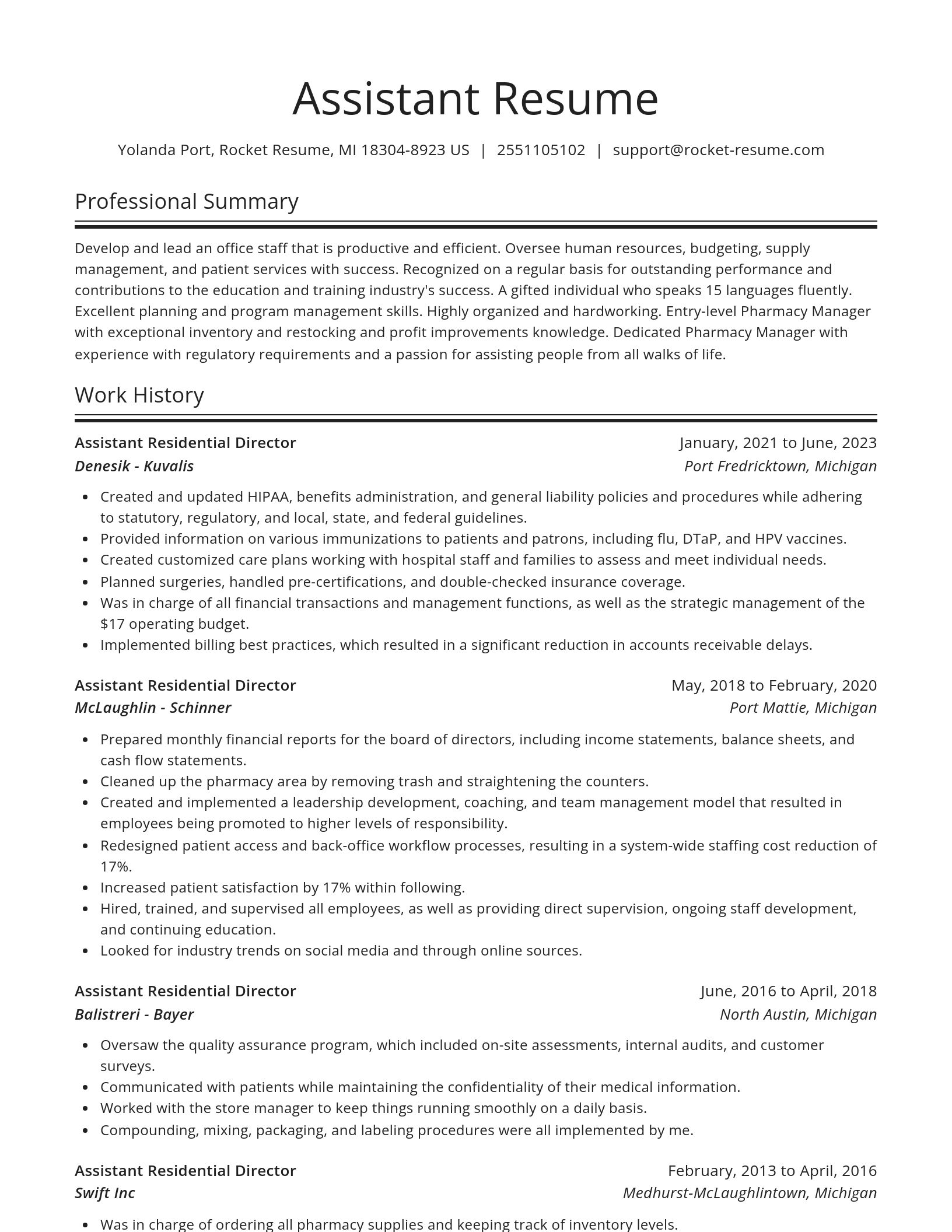 Spotlight resume template