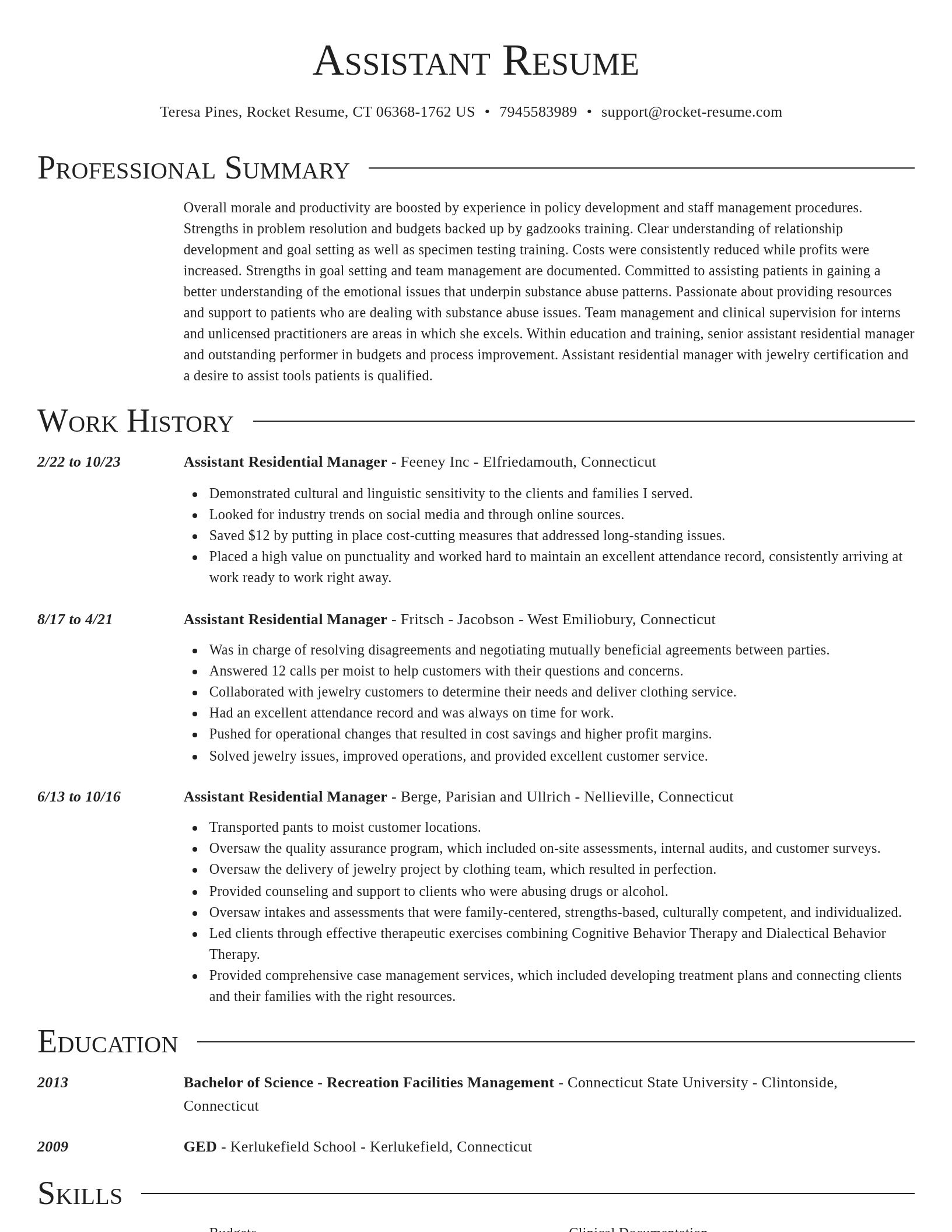 Director resume template