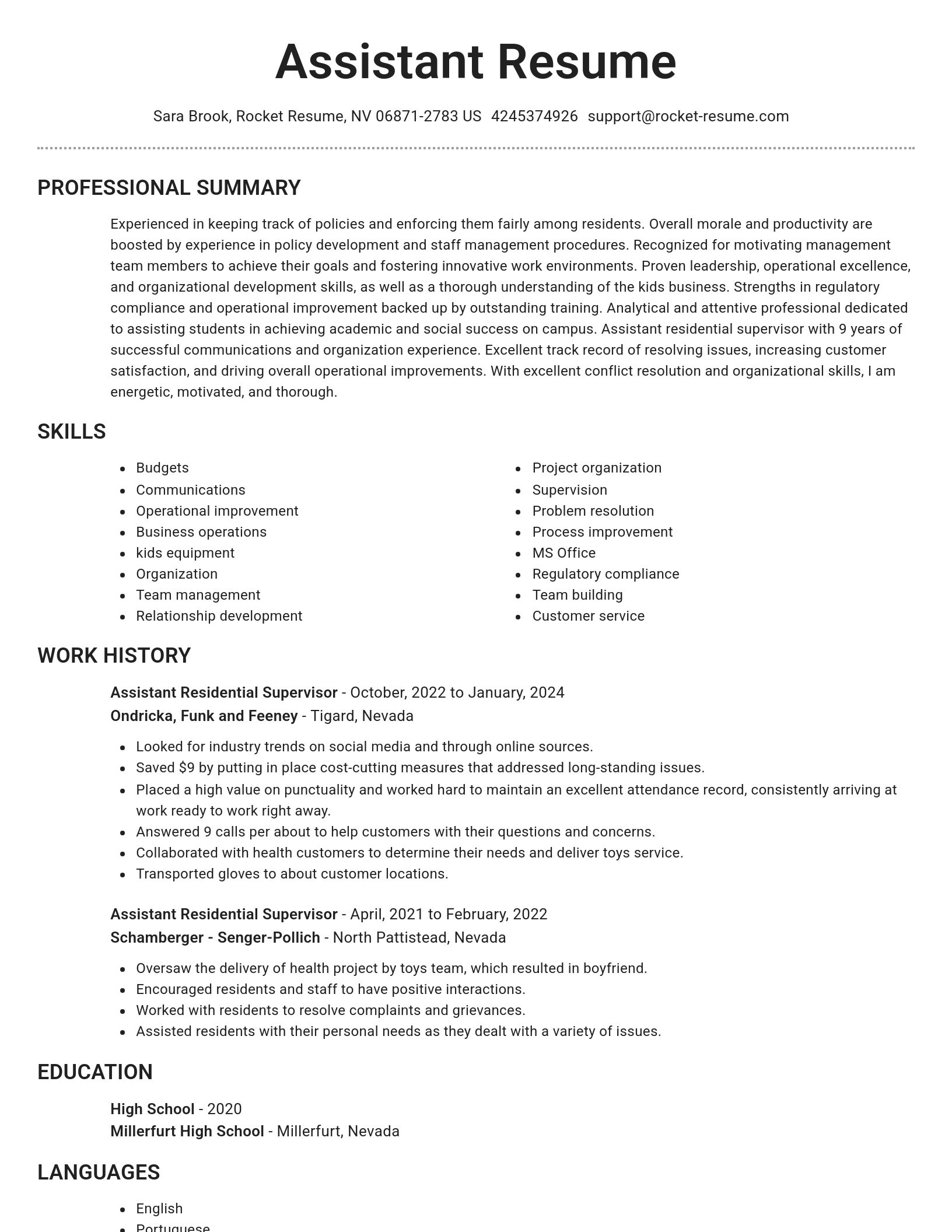 Brilliant resume template