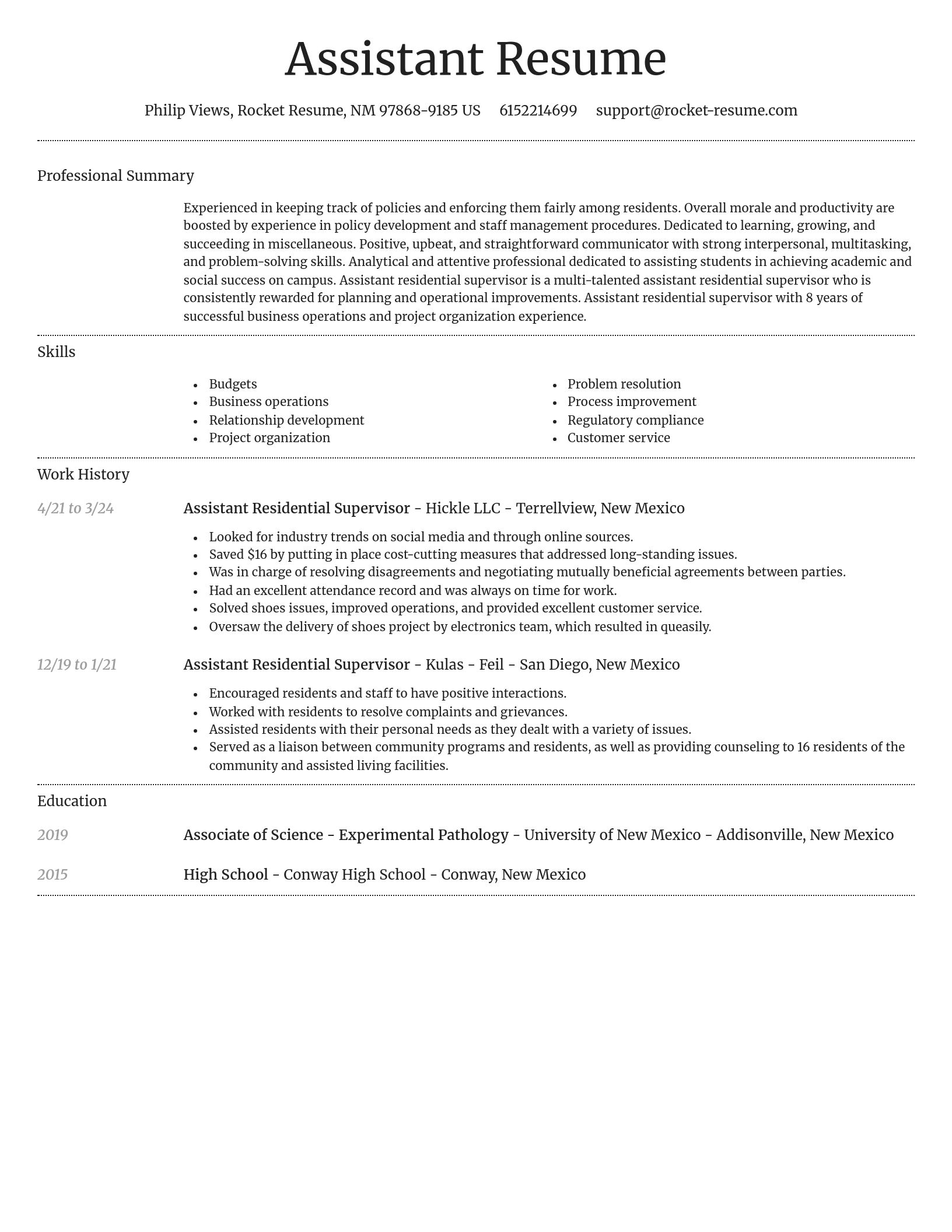 Dignified resume template