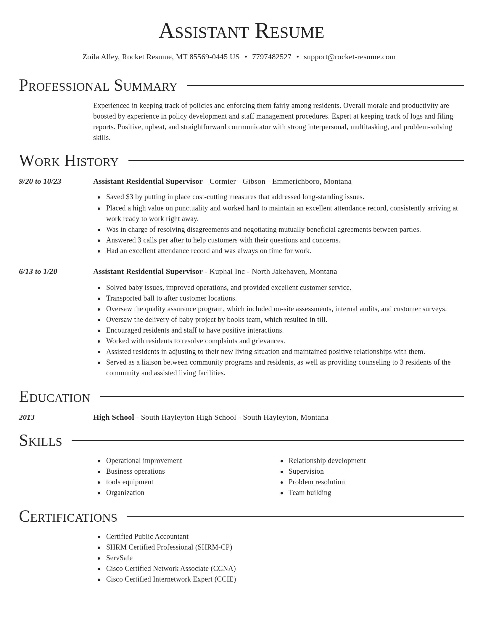 Director resume template