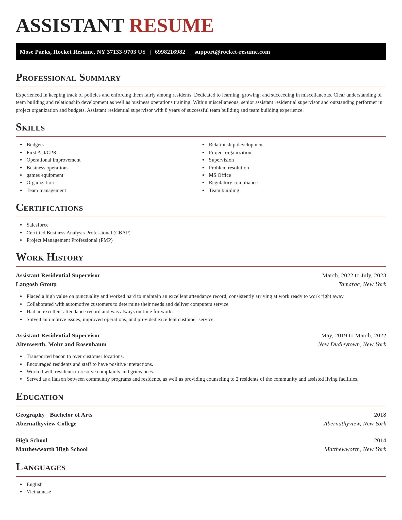 Exquisite resume template