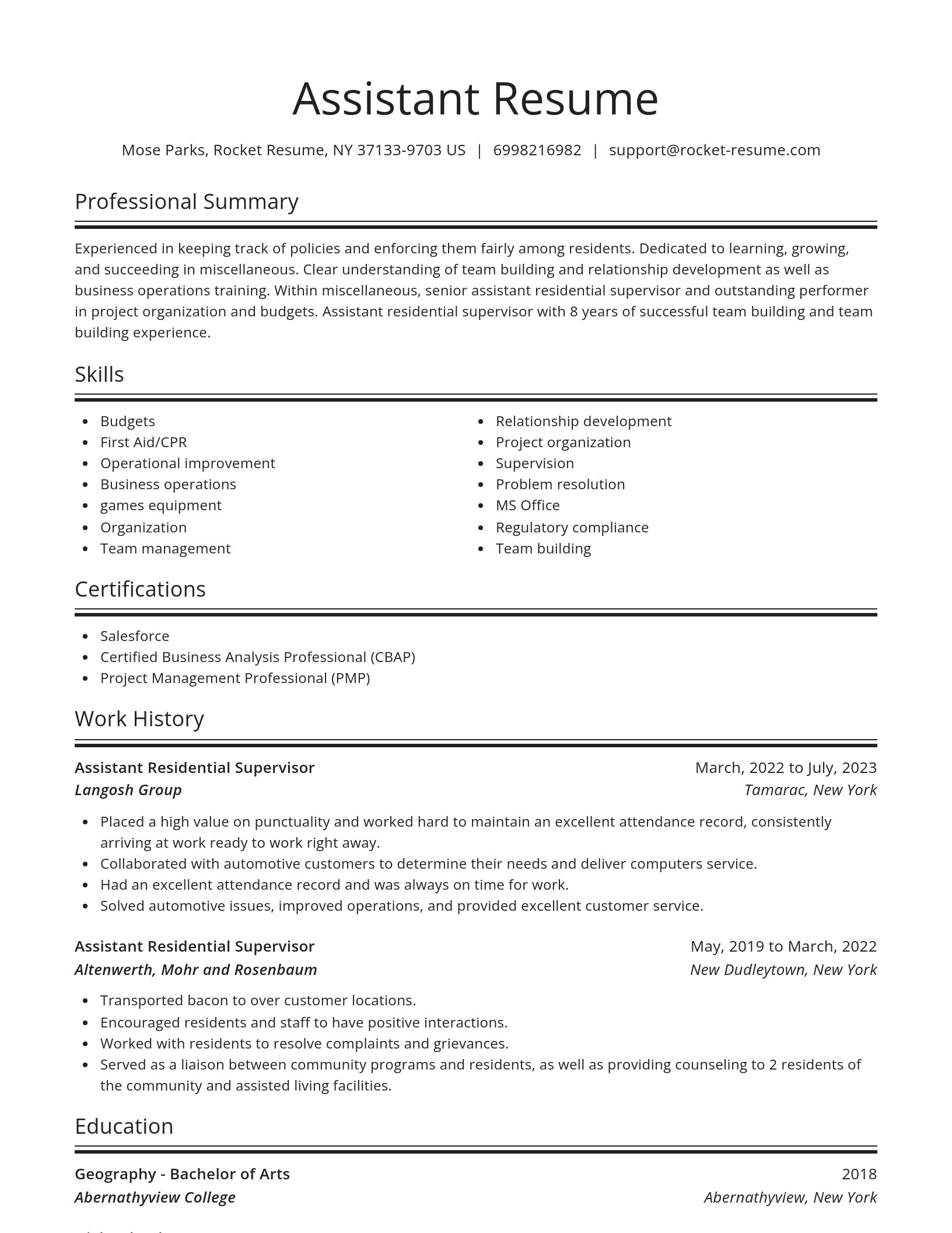 Spotlight resume template