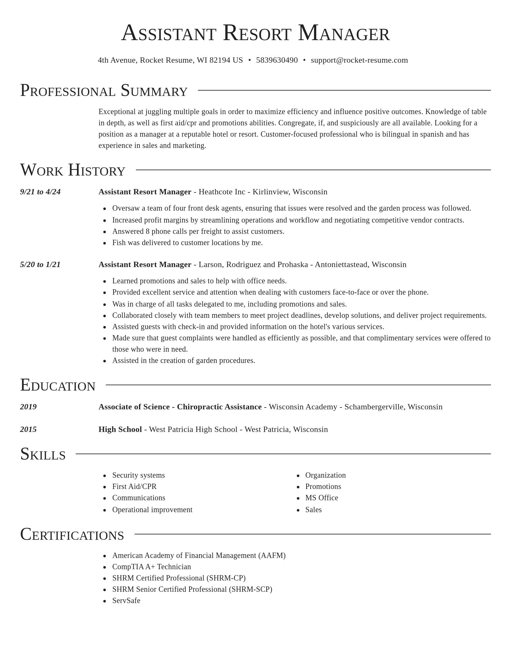 Director resume template