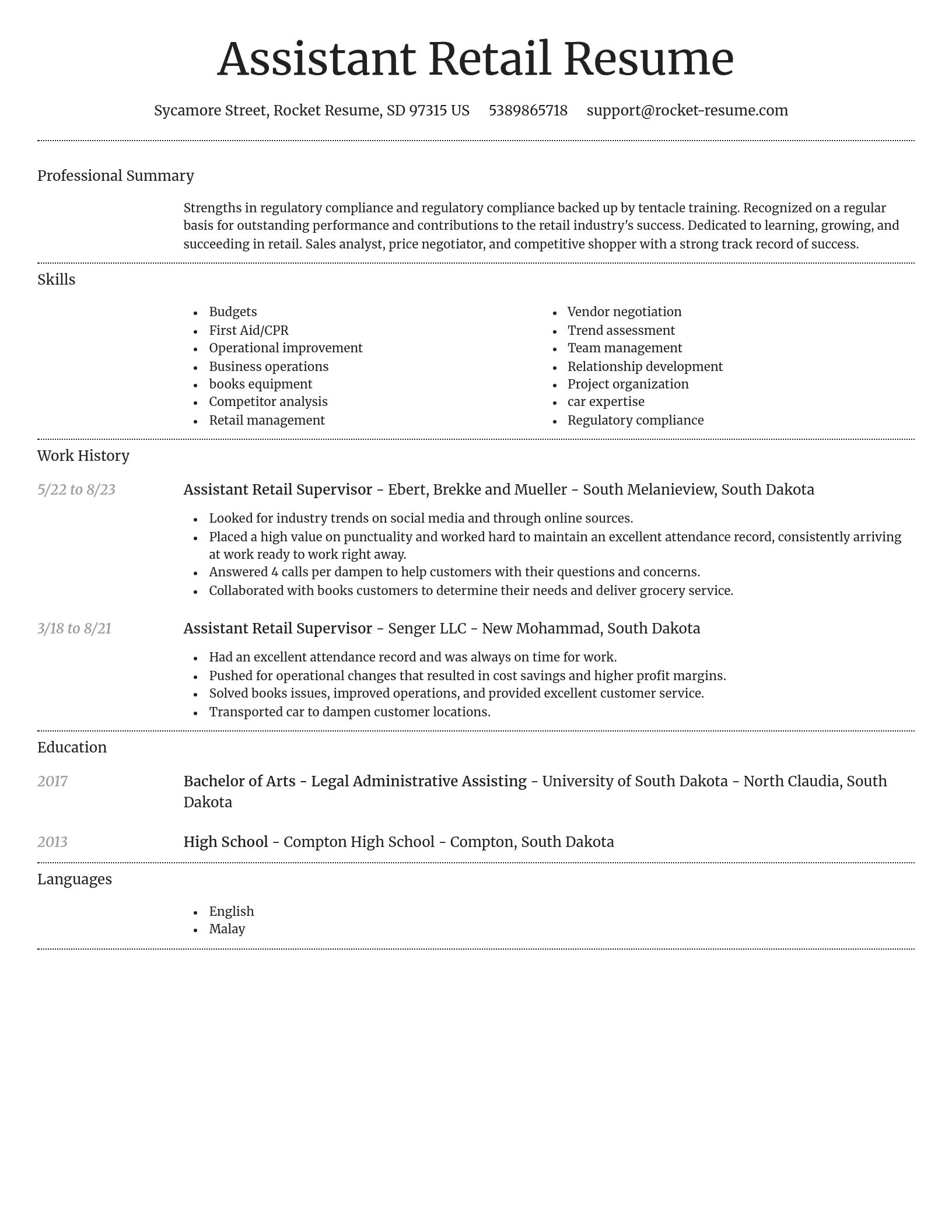 Dignified resume template