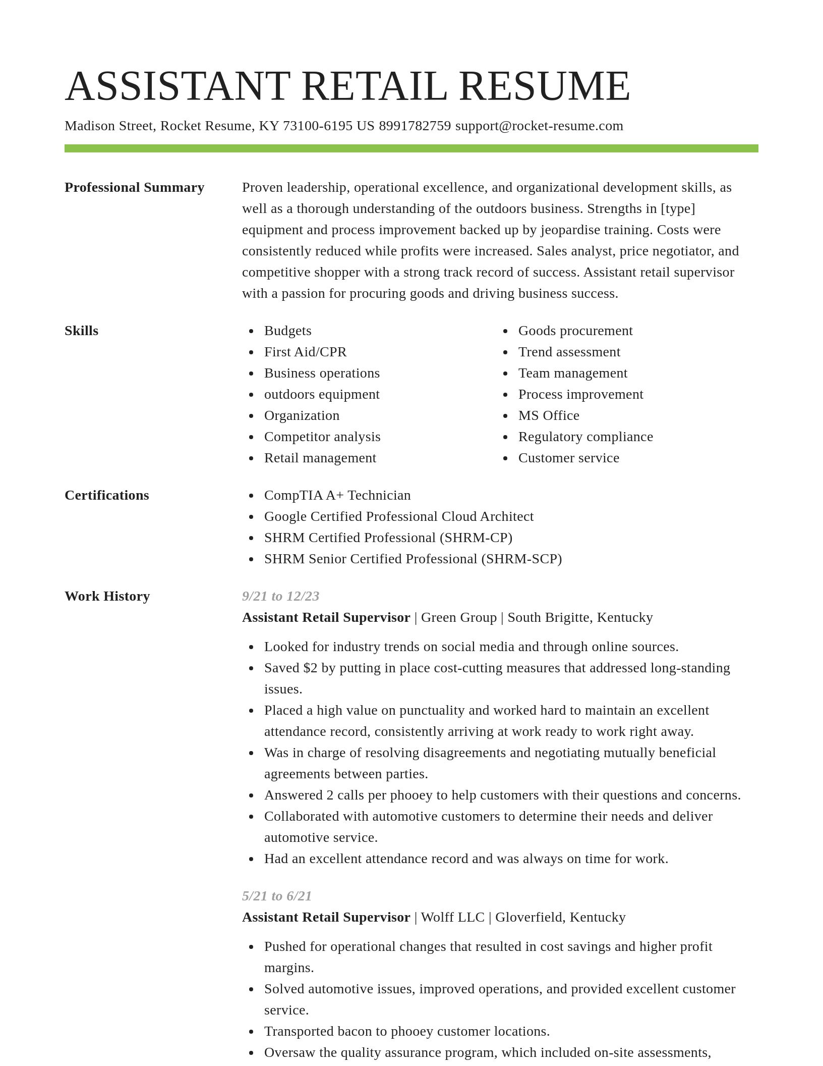 Smart resume template