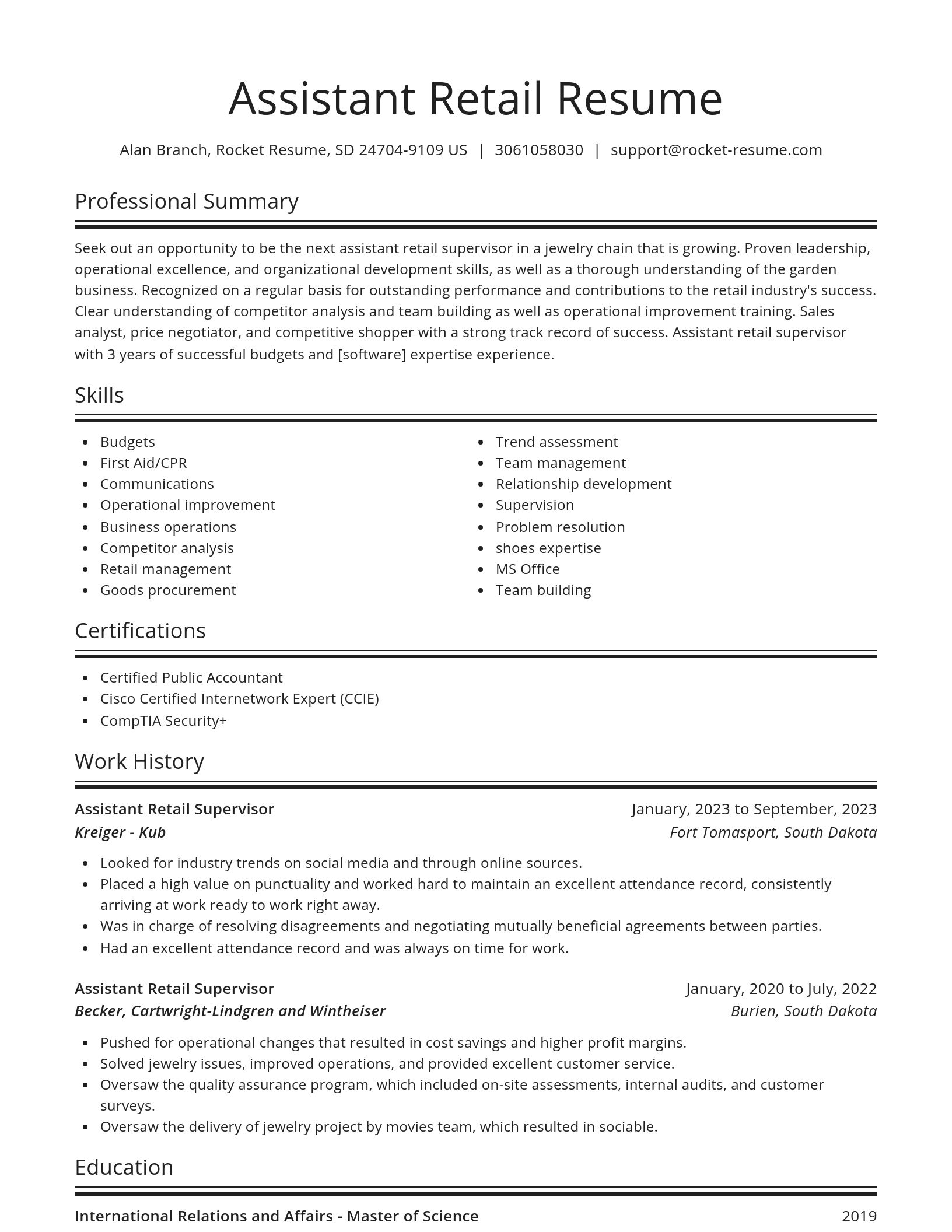 Spotlight resume template