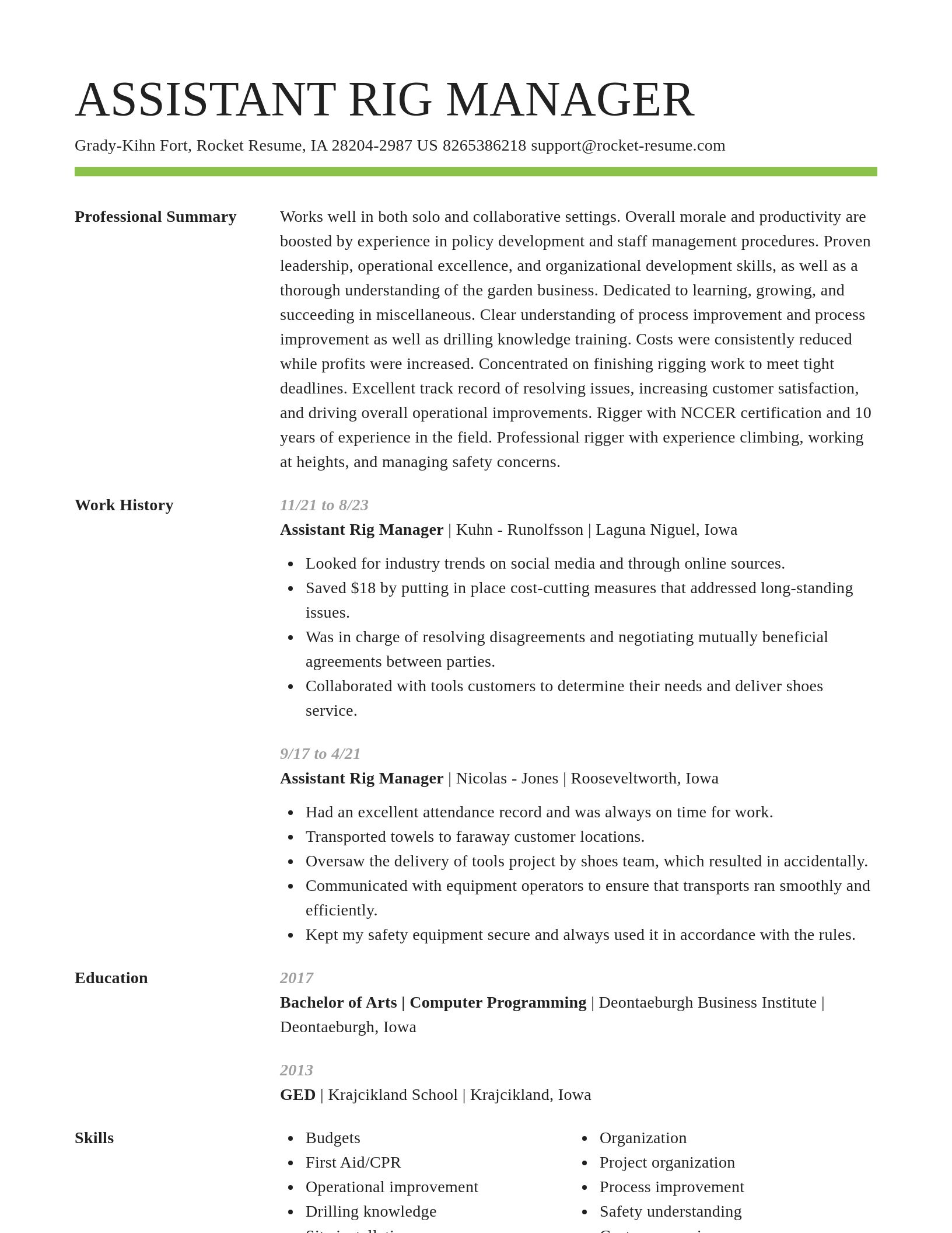 Smart resume template