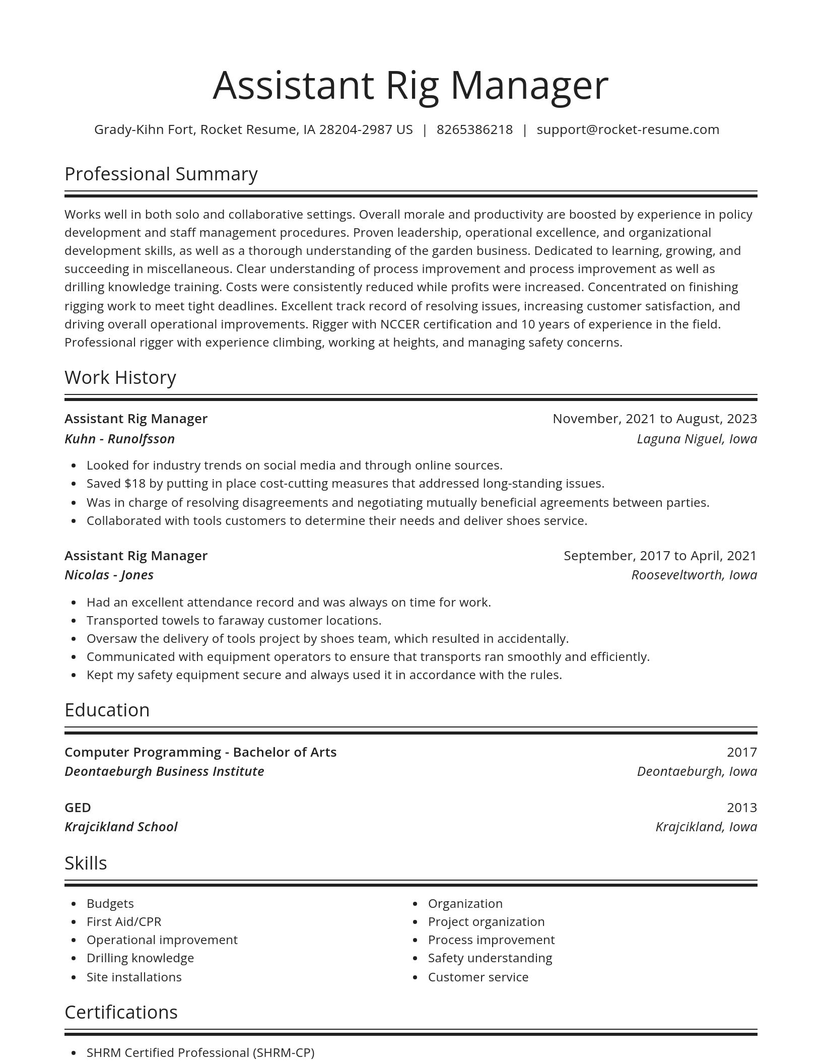 Spotlight resume template