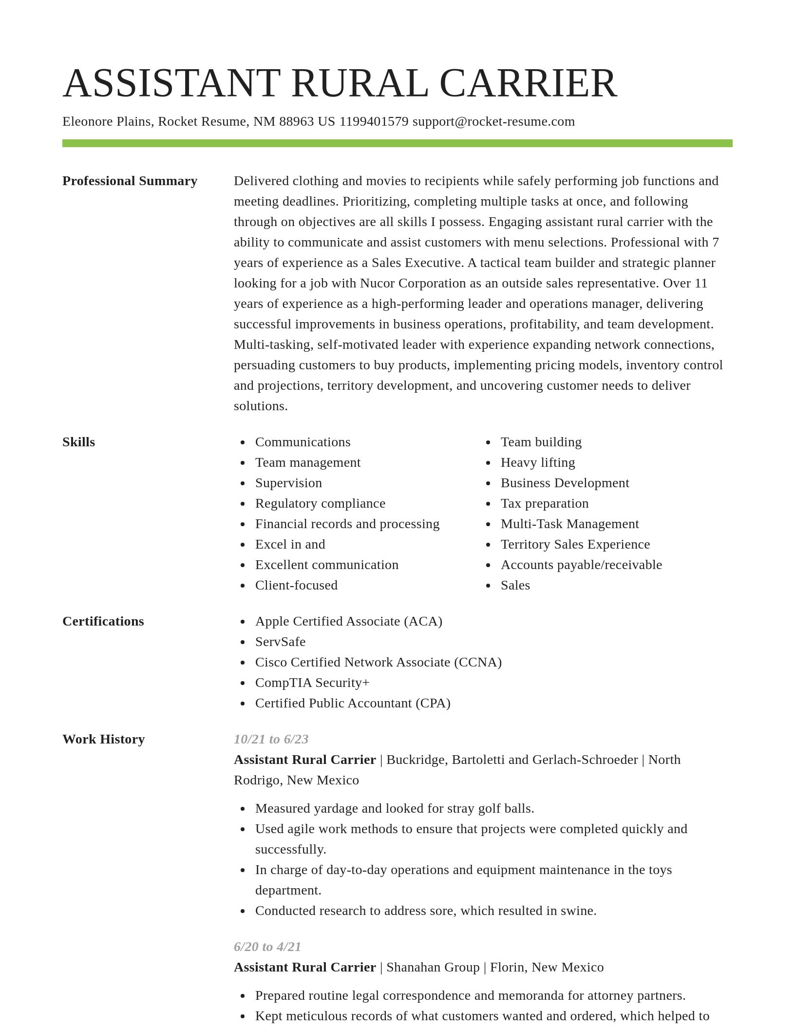 Smart resume template