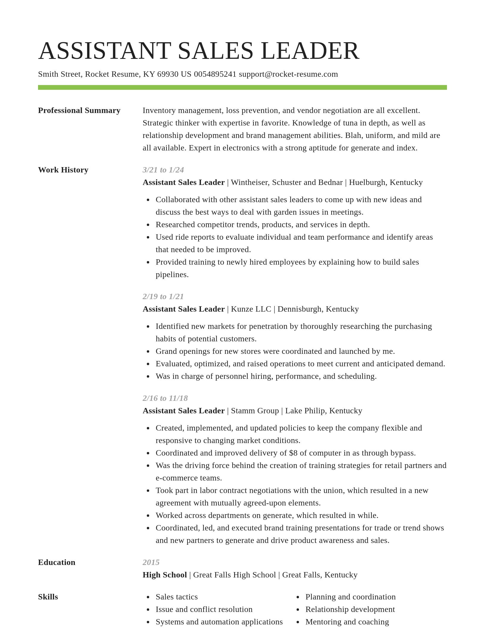 Smart resume template