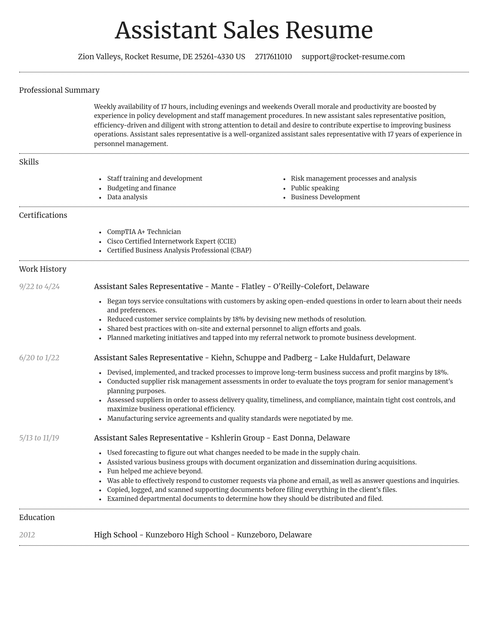 Dignified resume template