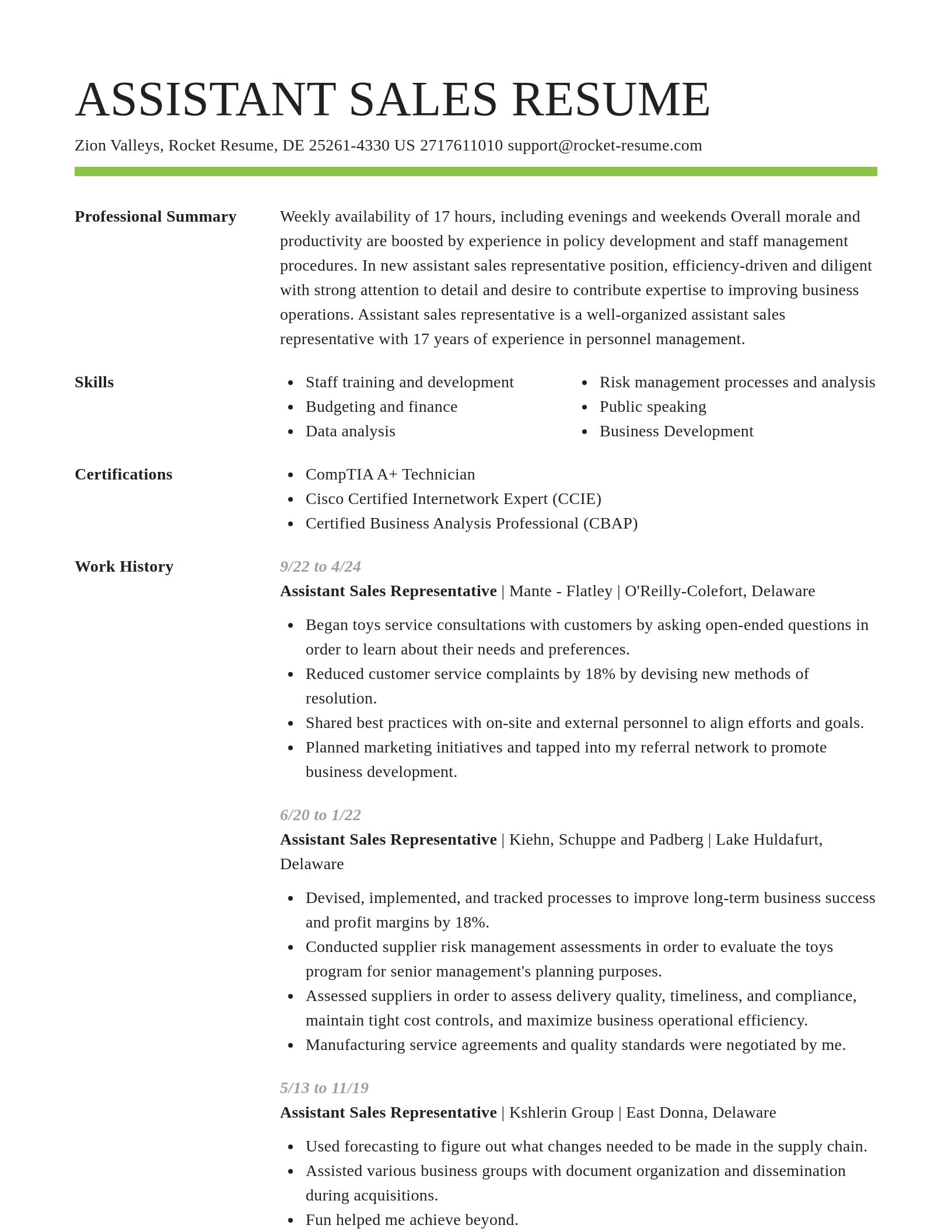 Smart resume template