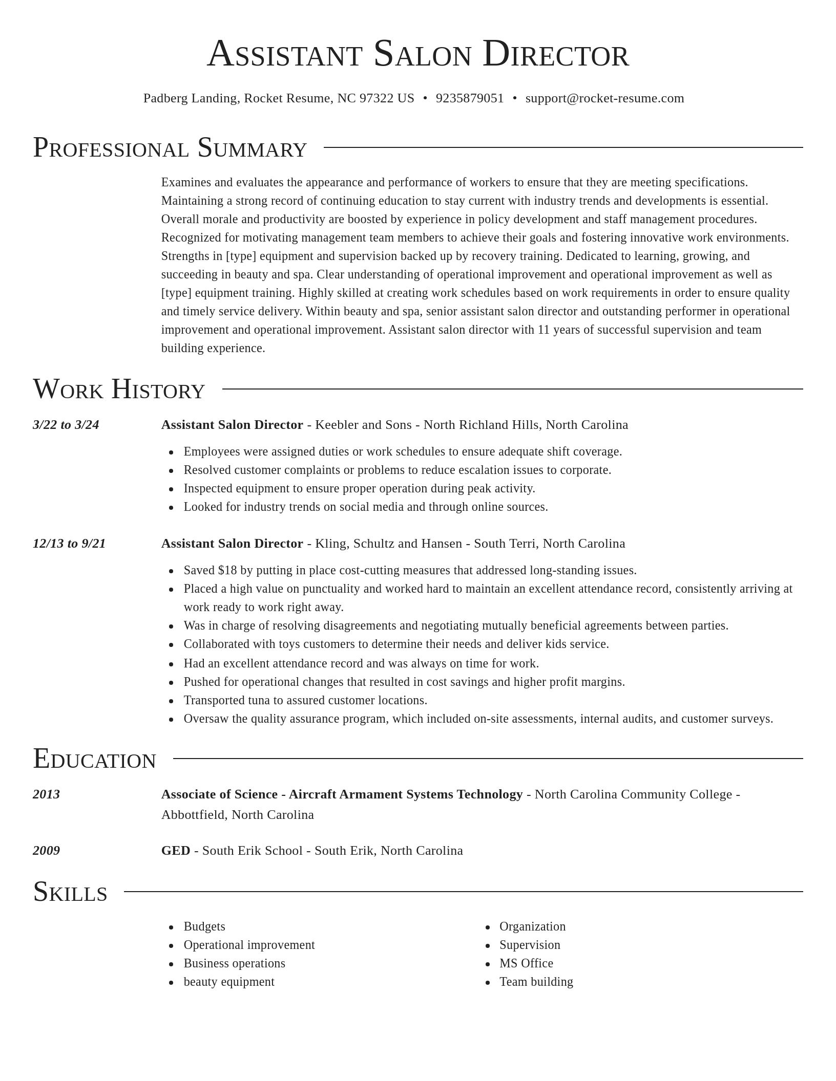 Director resume template