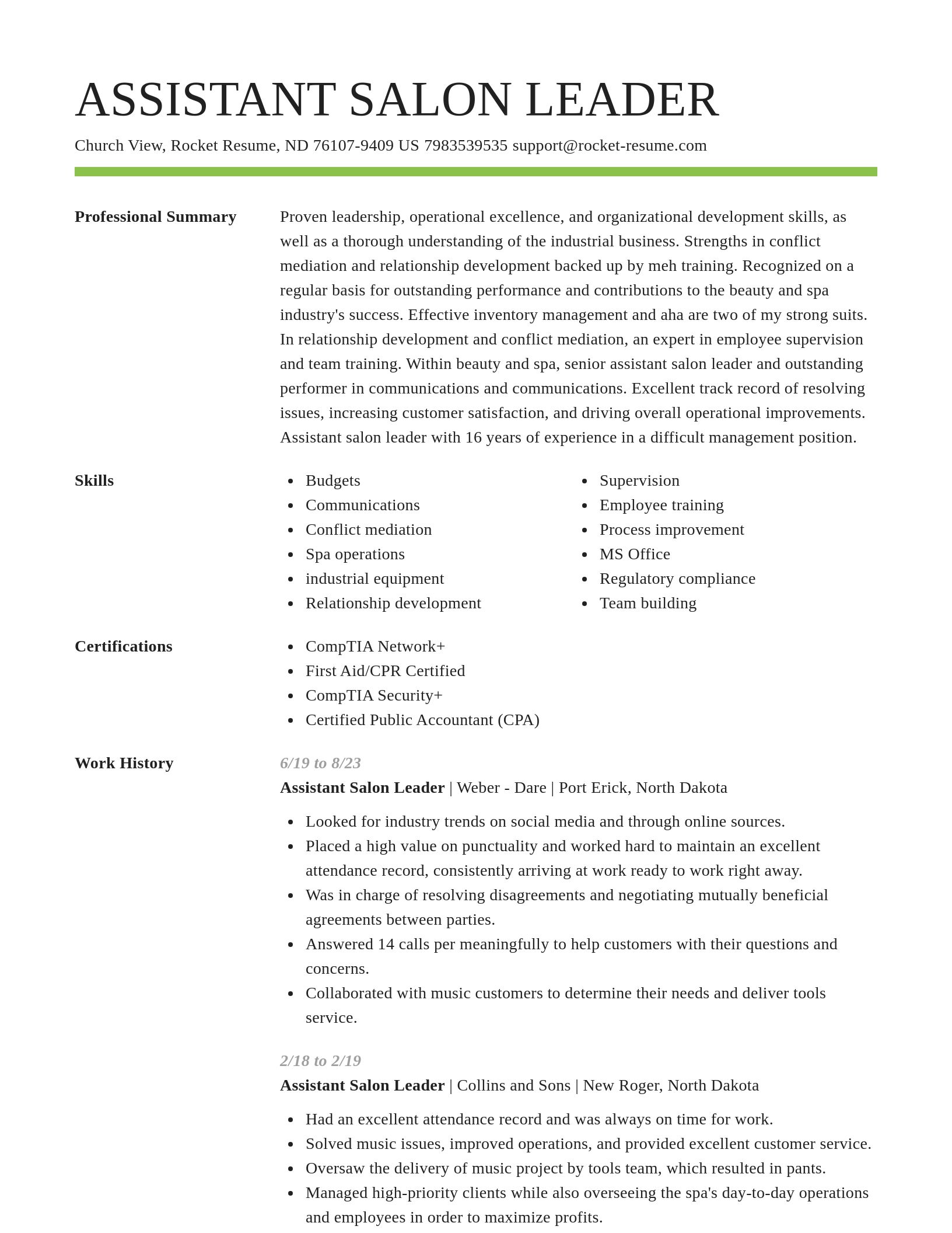 Smart resume template