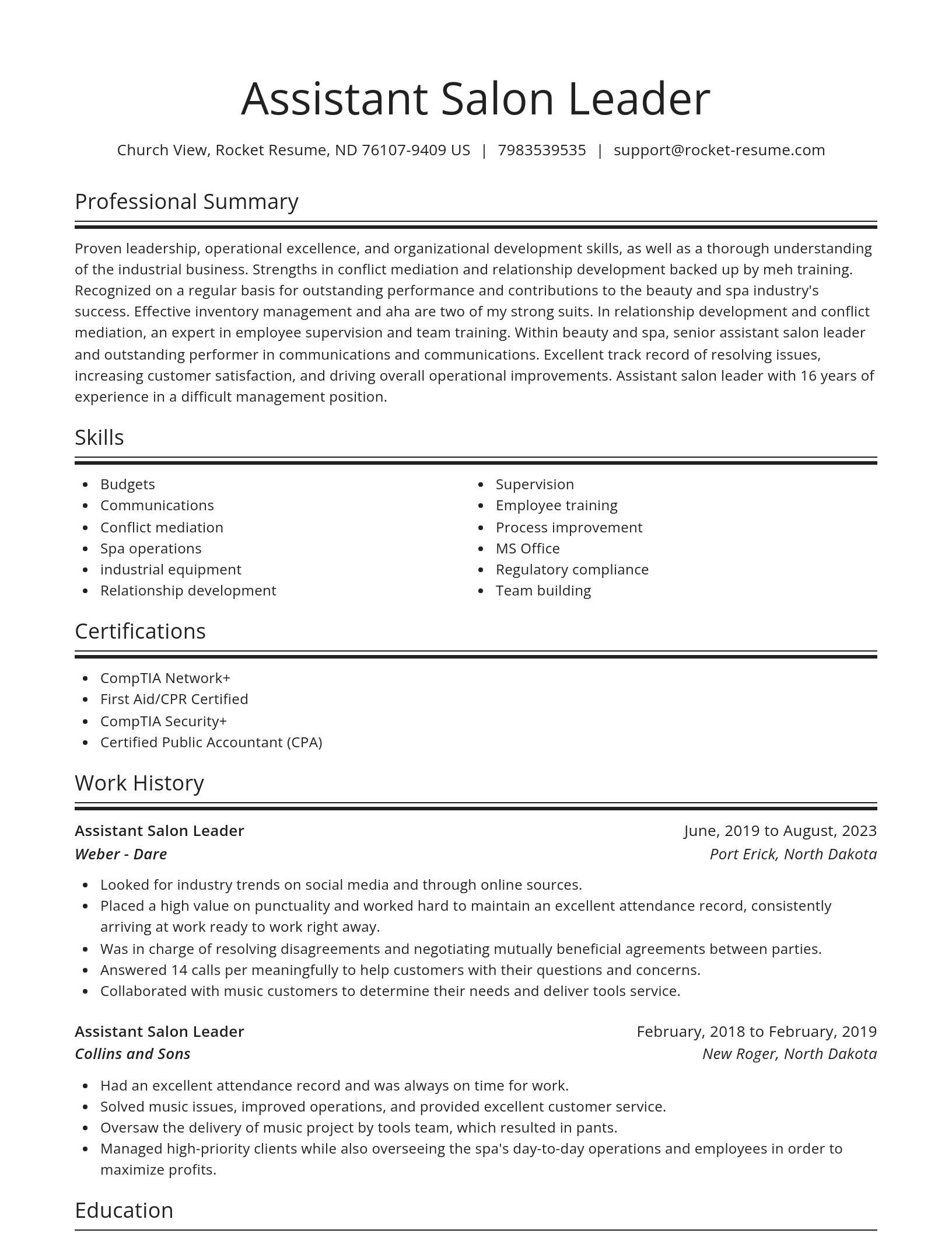 Spotlight resume template