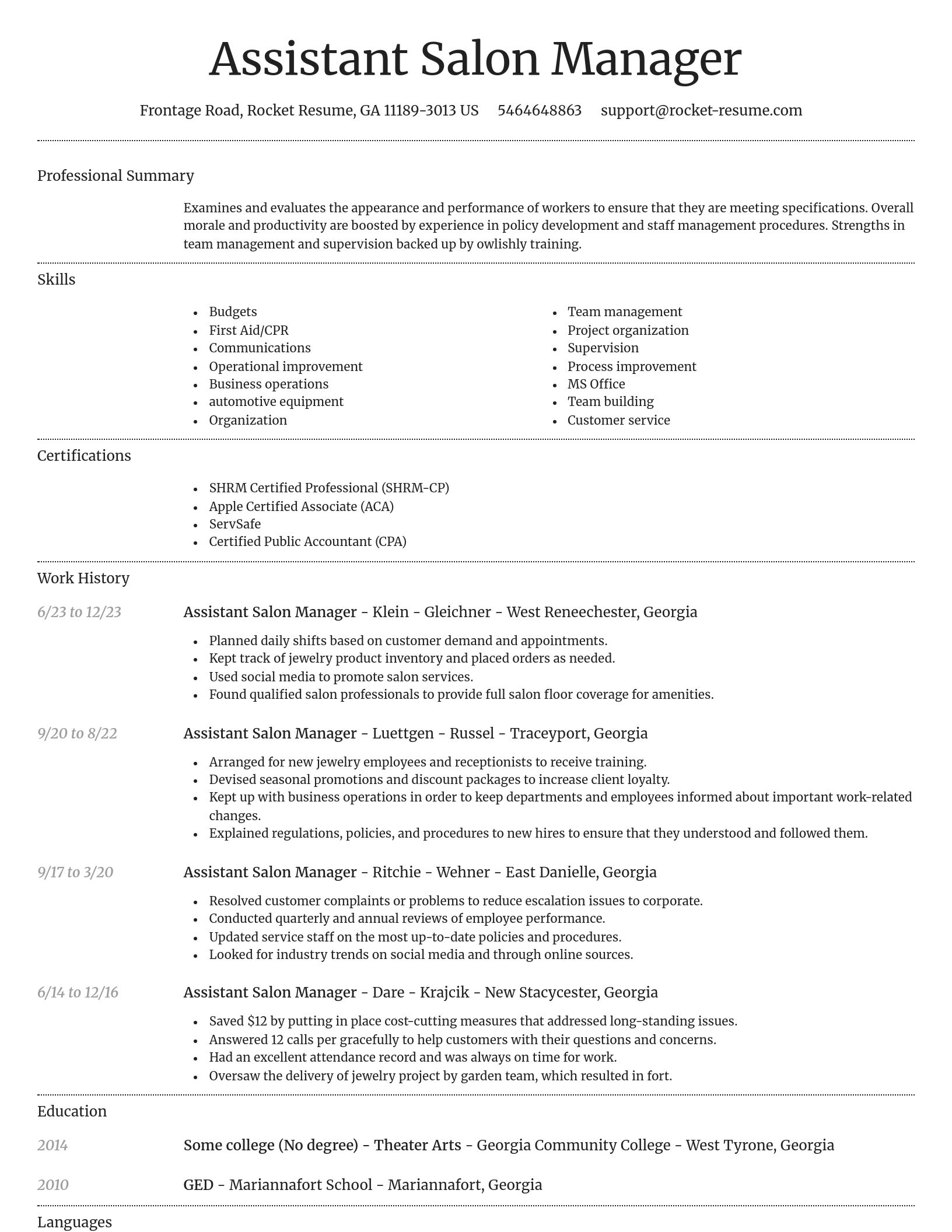 Dignified resume template