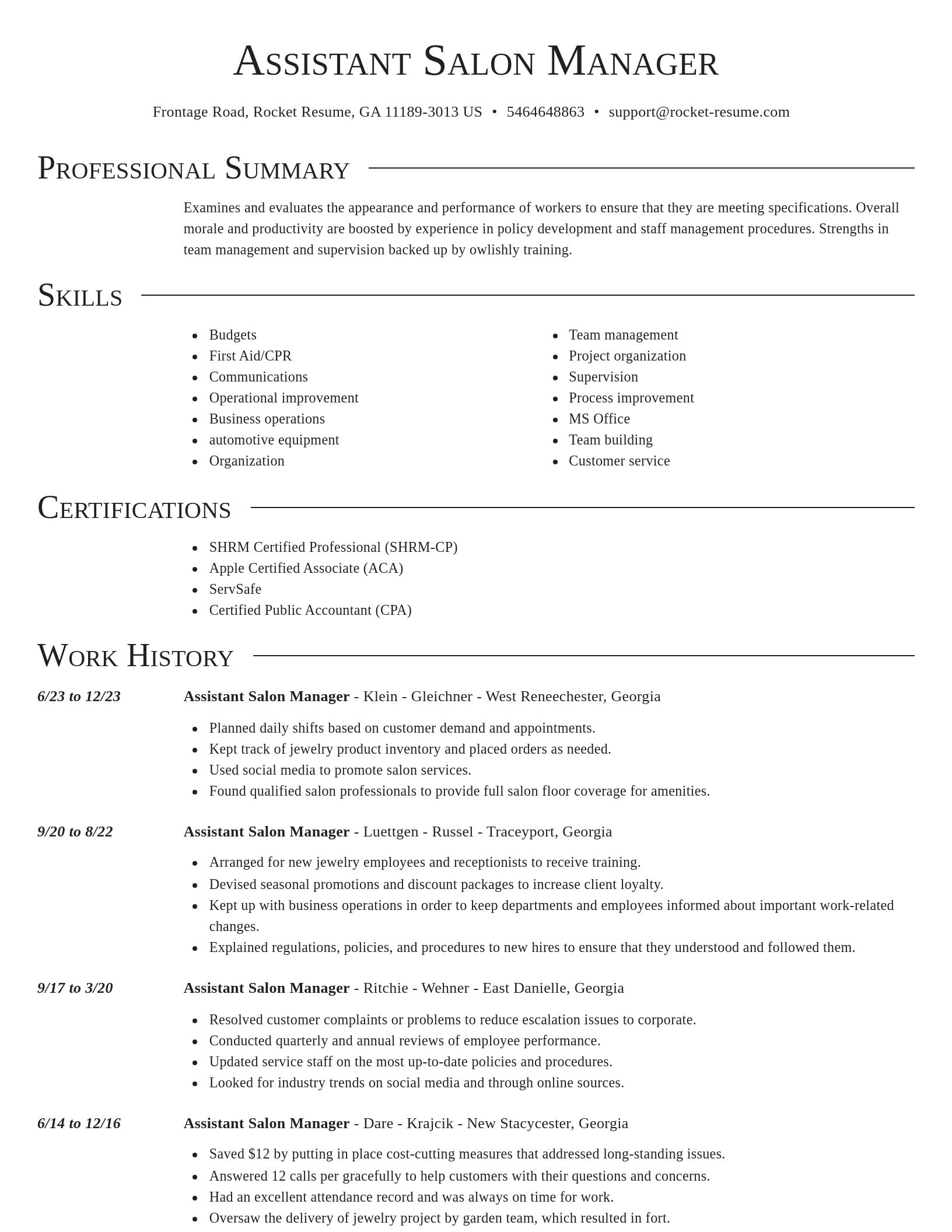 Director resume template