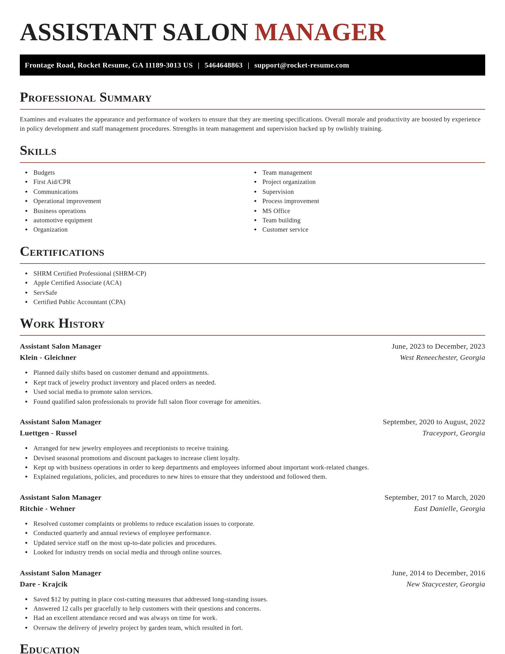 Exquisite resume template